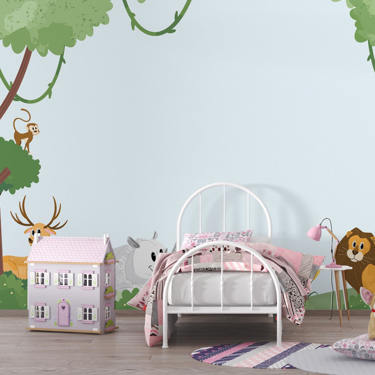 Jungle Safari Friends Kids Wallpaper