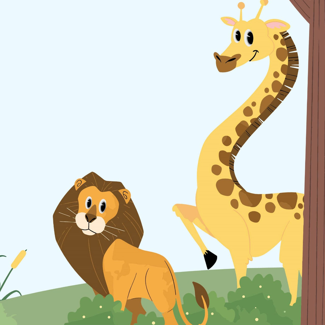 Jungle Safari Friends Kids Wallpaper
