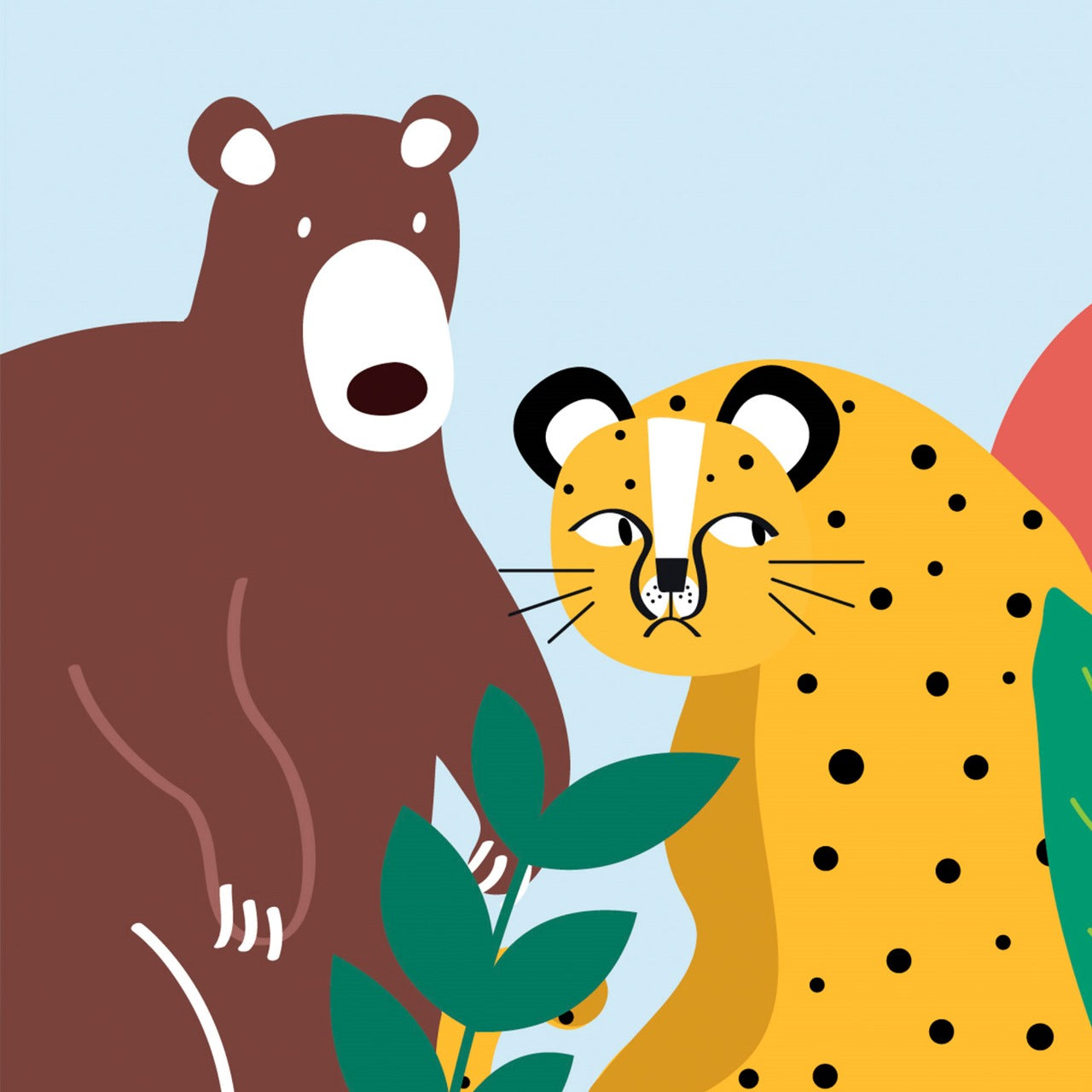 Safari Parade Animal Kids Wallpaper.