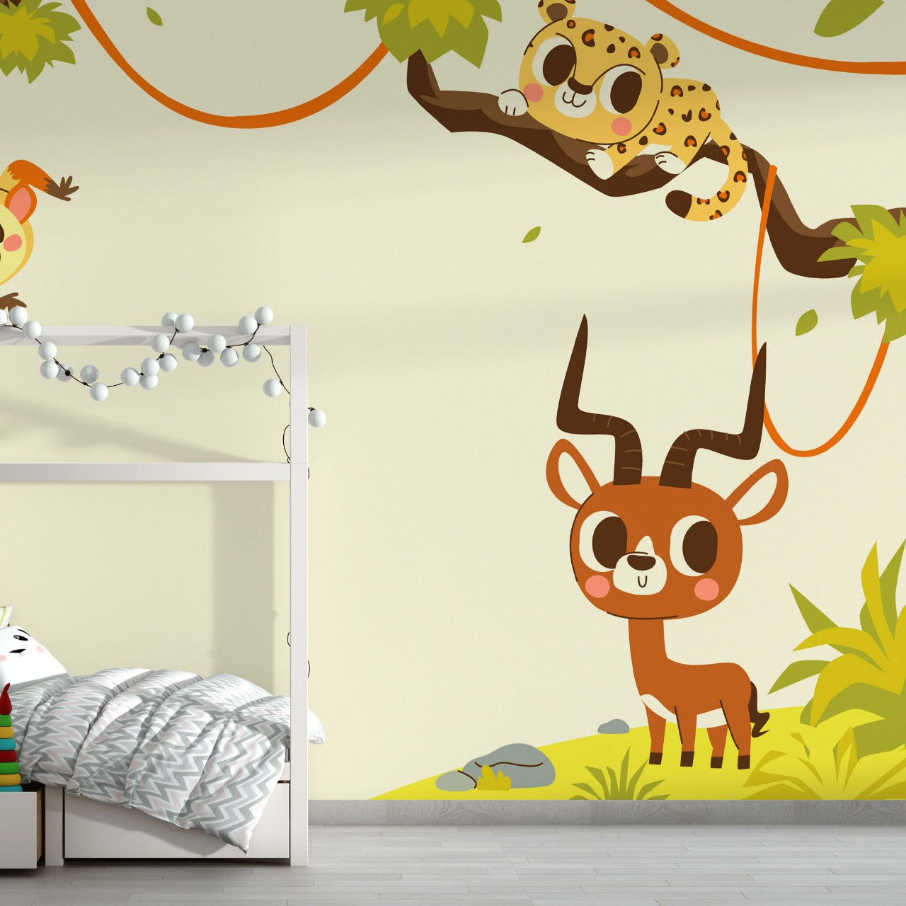 Jungle Playtime Pals Kids Wallpaper.