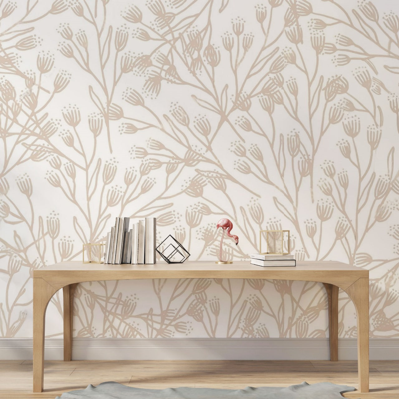 Dune Meadow – Hand-Sketched Floral Wallpaper by Krutik.