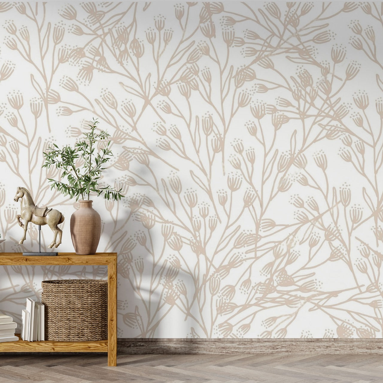 Dune Meadow – Hand-Sketched Floral Wallpaper by Krutik.