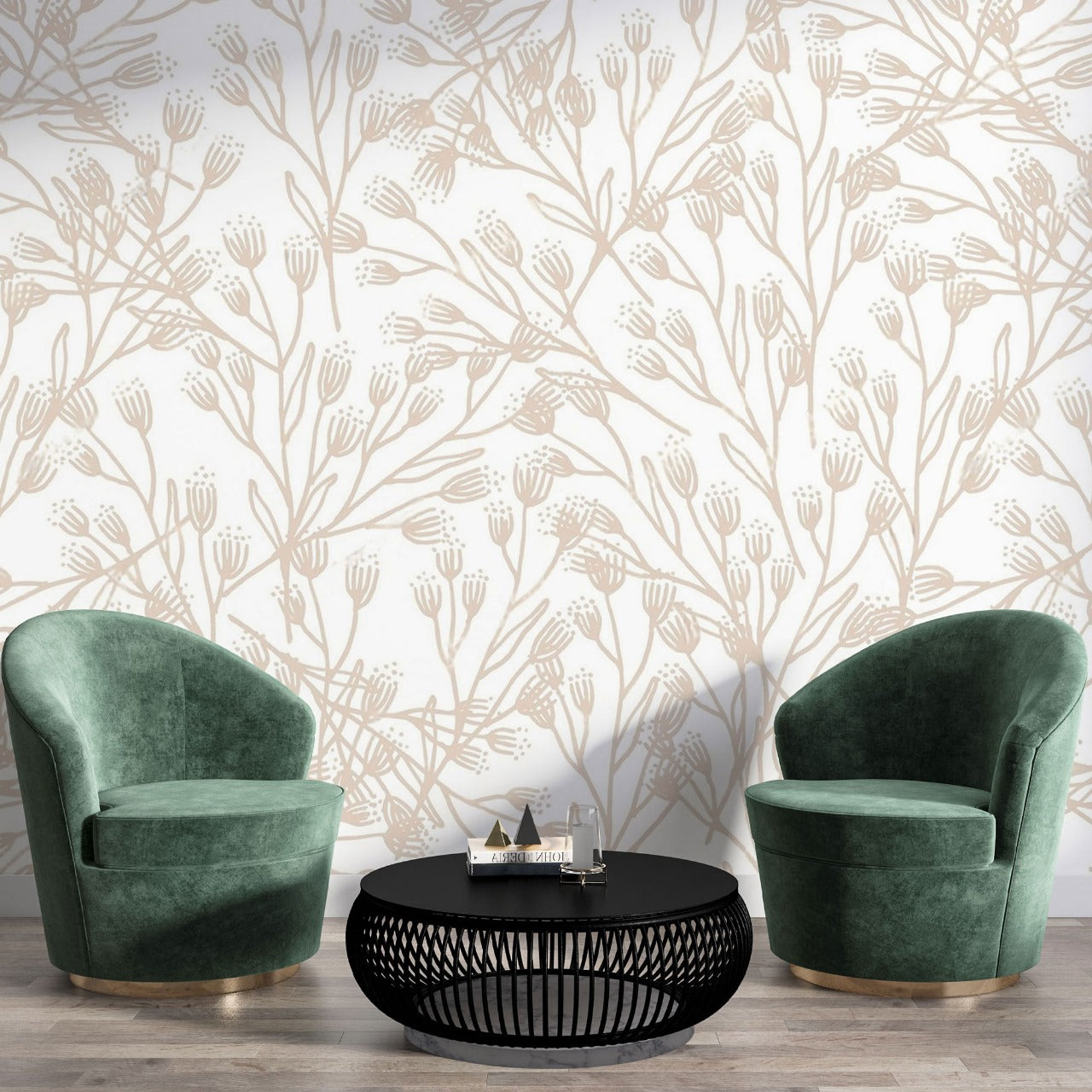 Dune Meadow – Hand-Sketched Floral Wallpaper by Krutik.