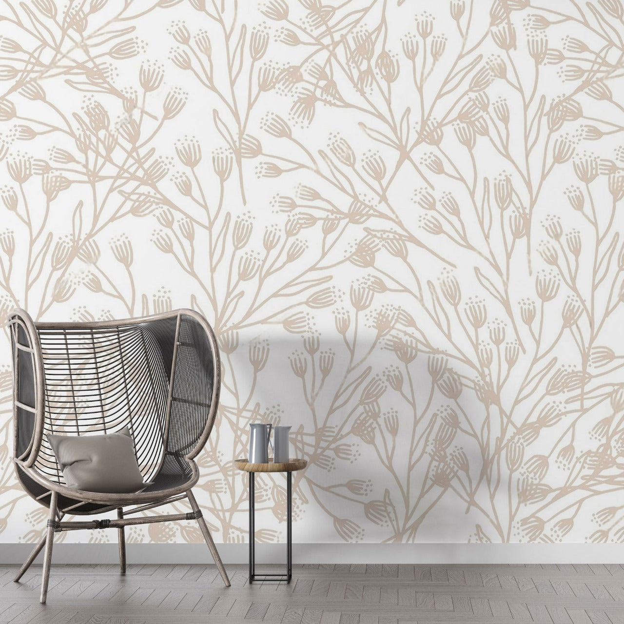 Dune Meadow – Hand-Sketched Floral Wallpaper by Krutik.