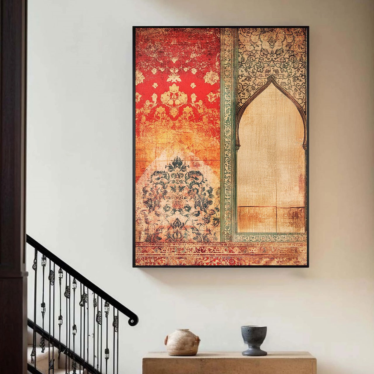 Faded Prayers – Islamic Arch & Tapestry Vintage Wall Art