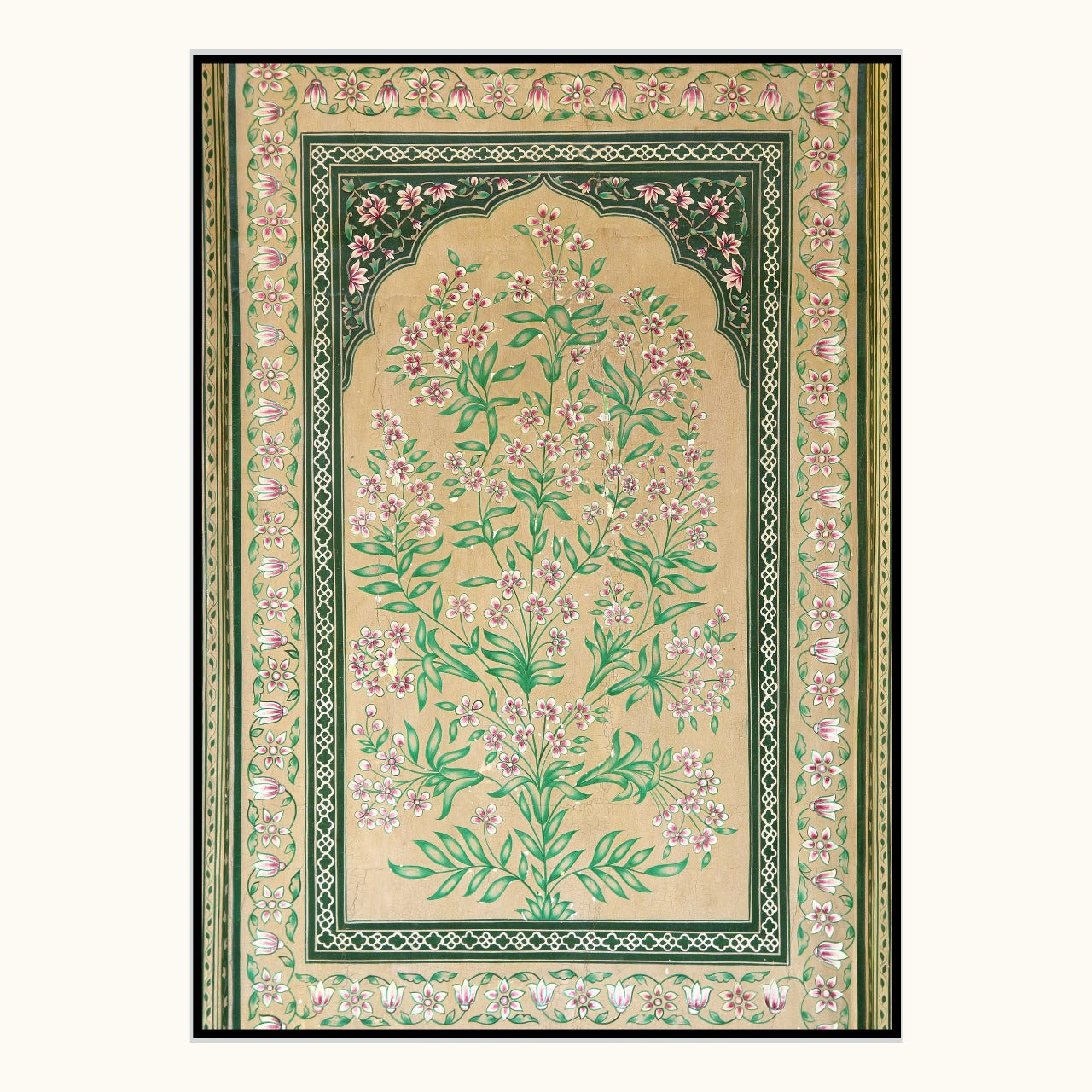 Royal Mughal Floral Panel – Traditional Indian Wall Art