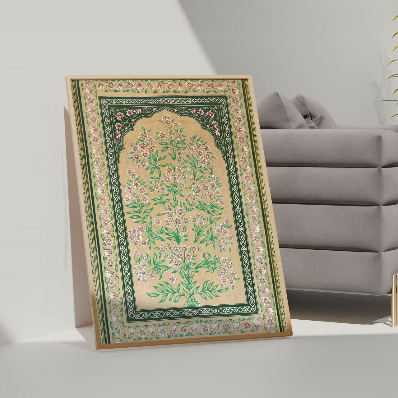 Royal Mughal Floral Panel – Traditional Indian Wall Art