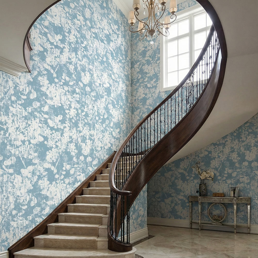 Abstract Blue Textured Wallpaper | Modern Artistic Wall Design – Krutik