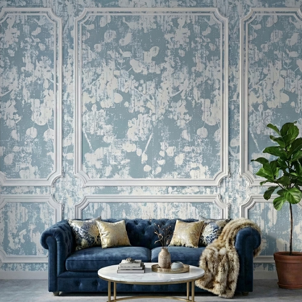 Abstract Blue Textured Wallpaper | Modern Artistic Wall Design – Krutik