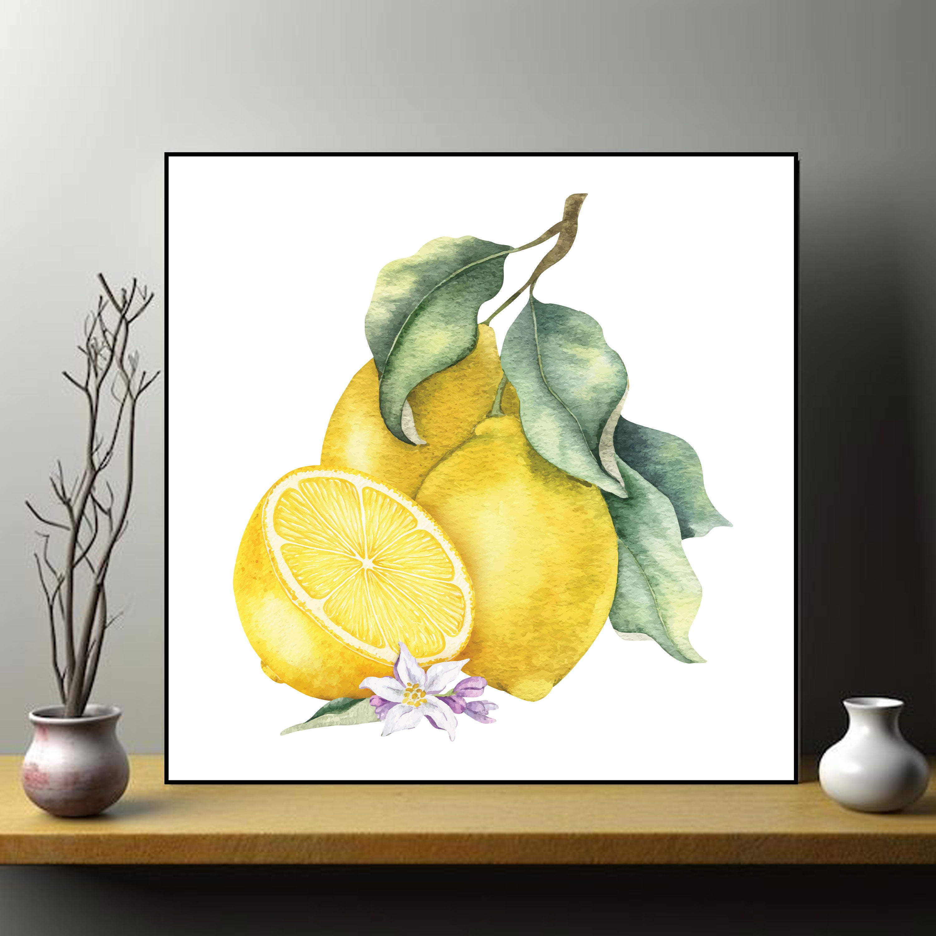 Lemon Fresh: Botanical Citrus Art Collection by Krutik