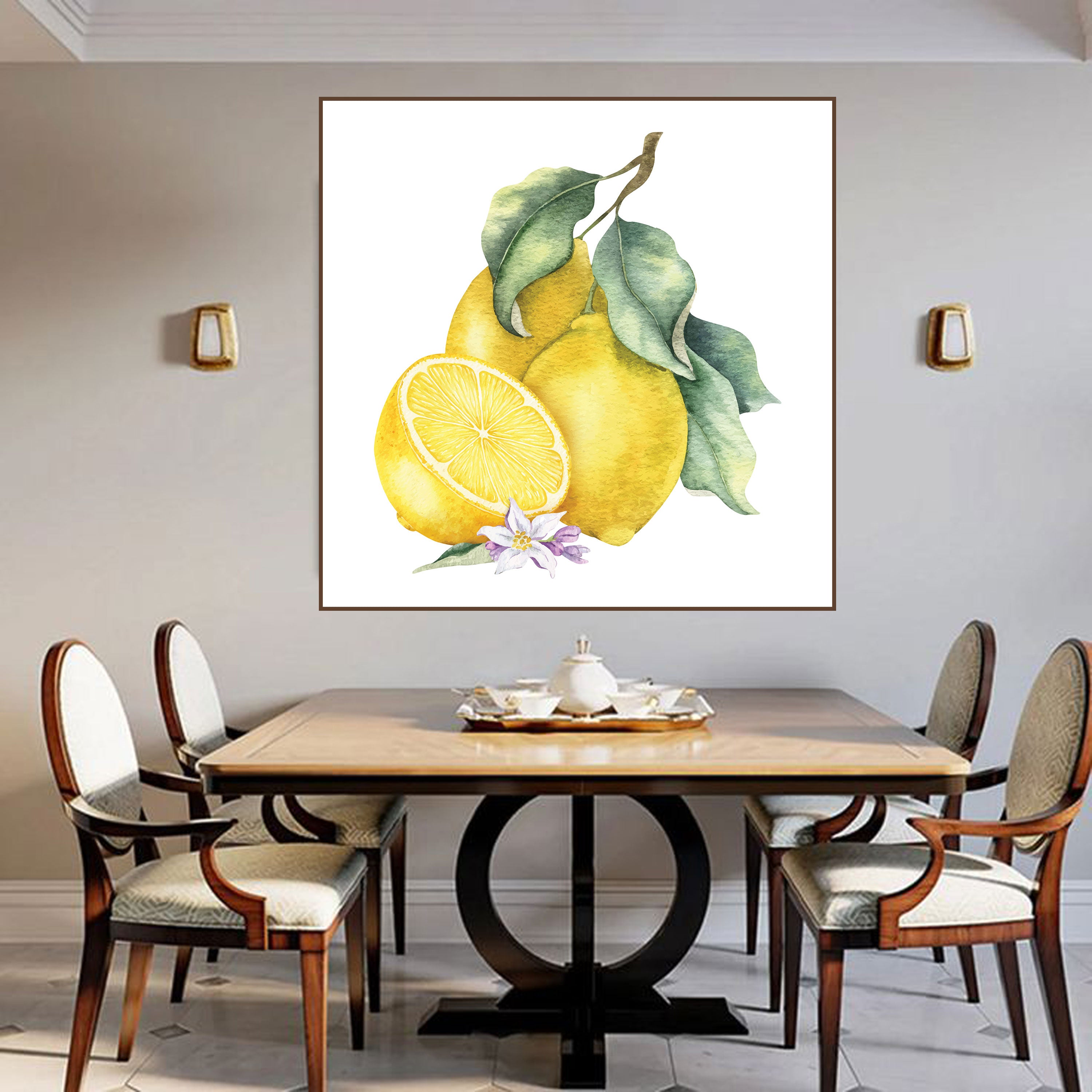Lemon Fresh: Botanical Citrus Art Collection by Krutik