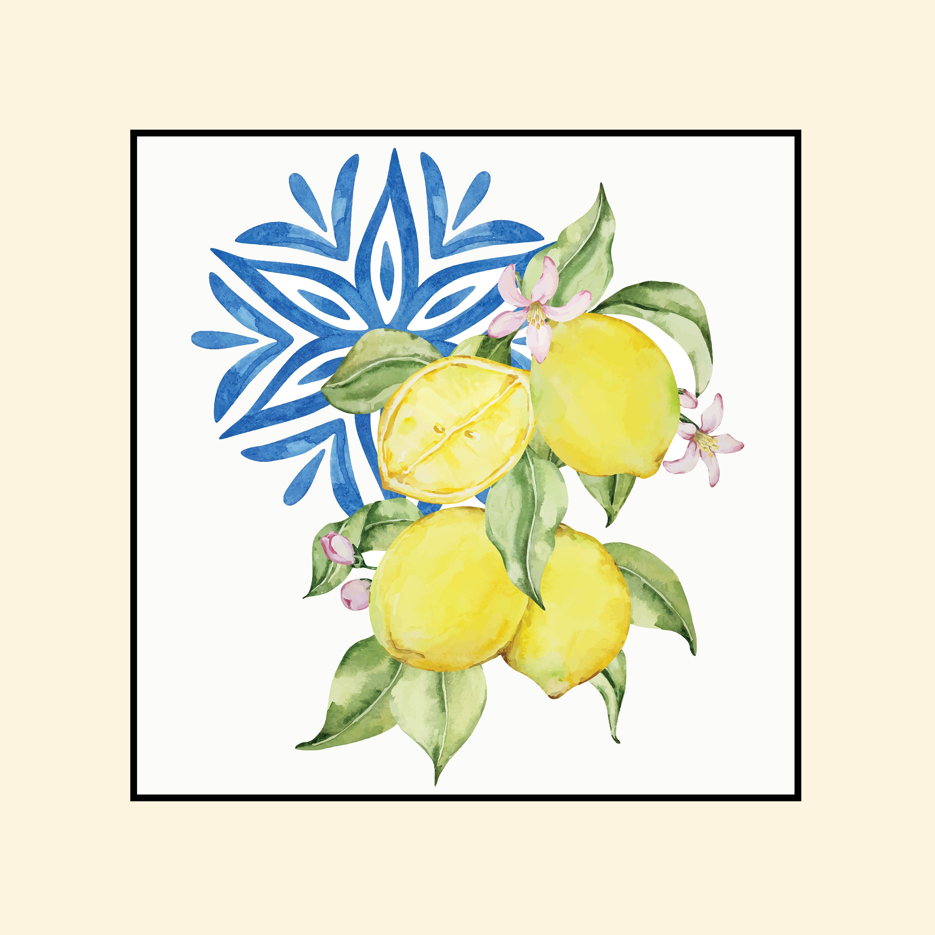 Citrus Elegance: Mediterranean Lemon Art Collection by Krutik