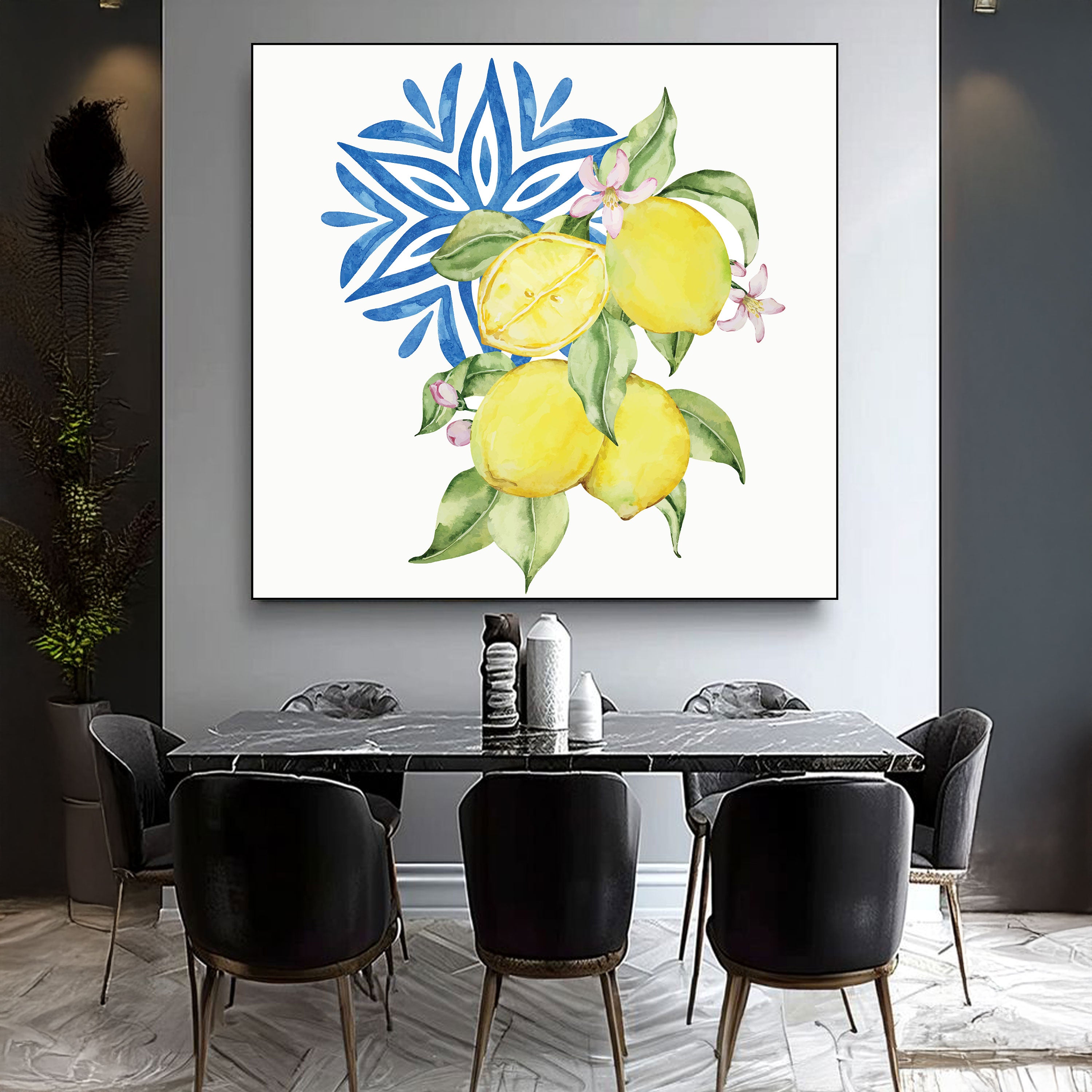 Citrus Elegance: Mediterranean Lemon Art Collection by Krutik