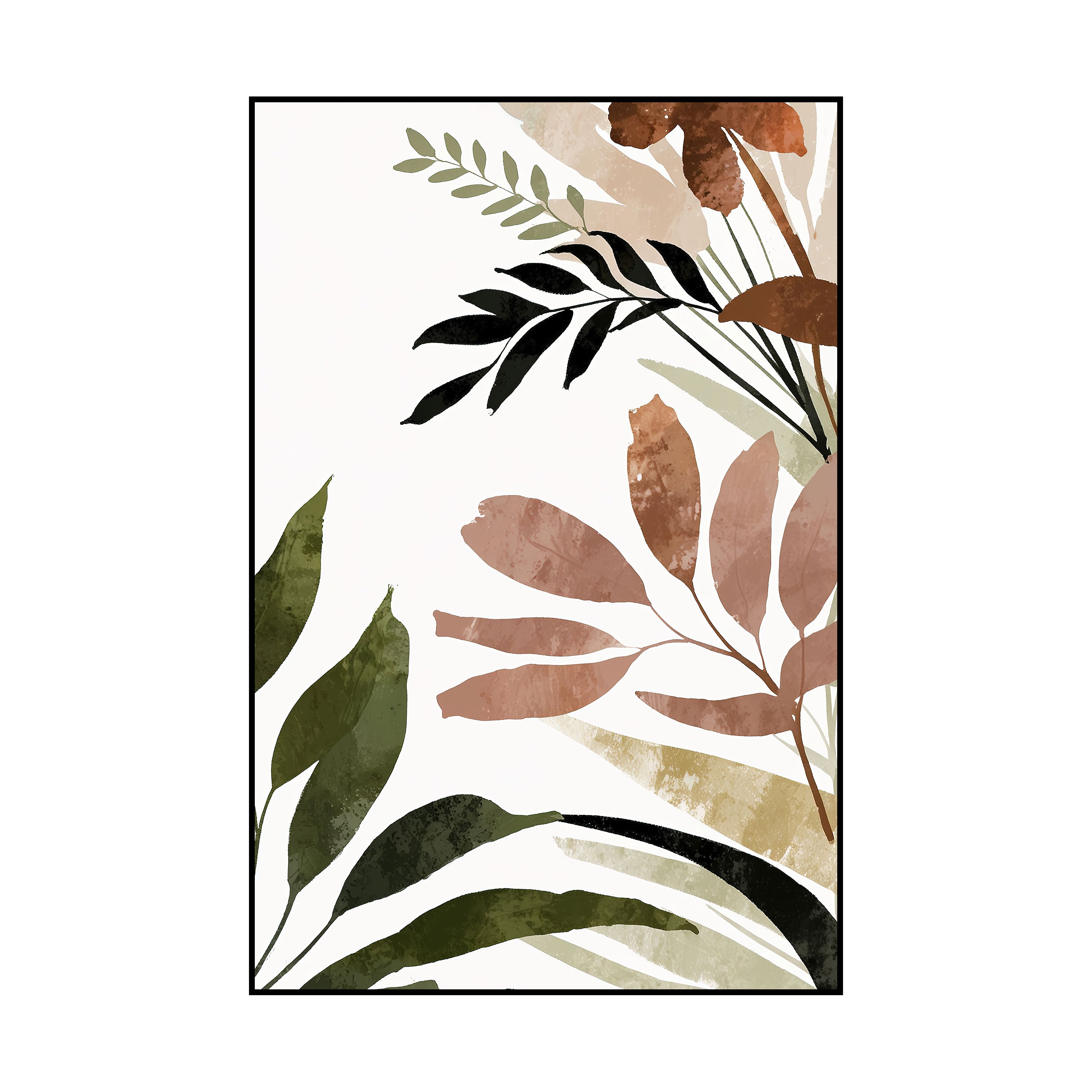 Earthy Botanica – Modern Botanical Wall Art Collection by Krutik