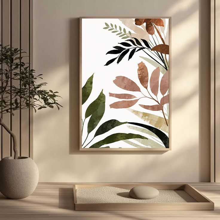 Earthy Botanica – Modern Botanical Wall Art Collection by Krutik