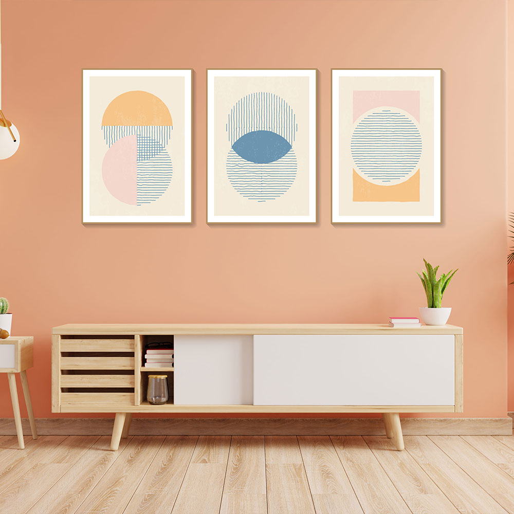 Set of 3 Abstract Patterns - Krutik Boho Wall Art.