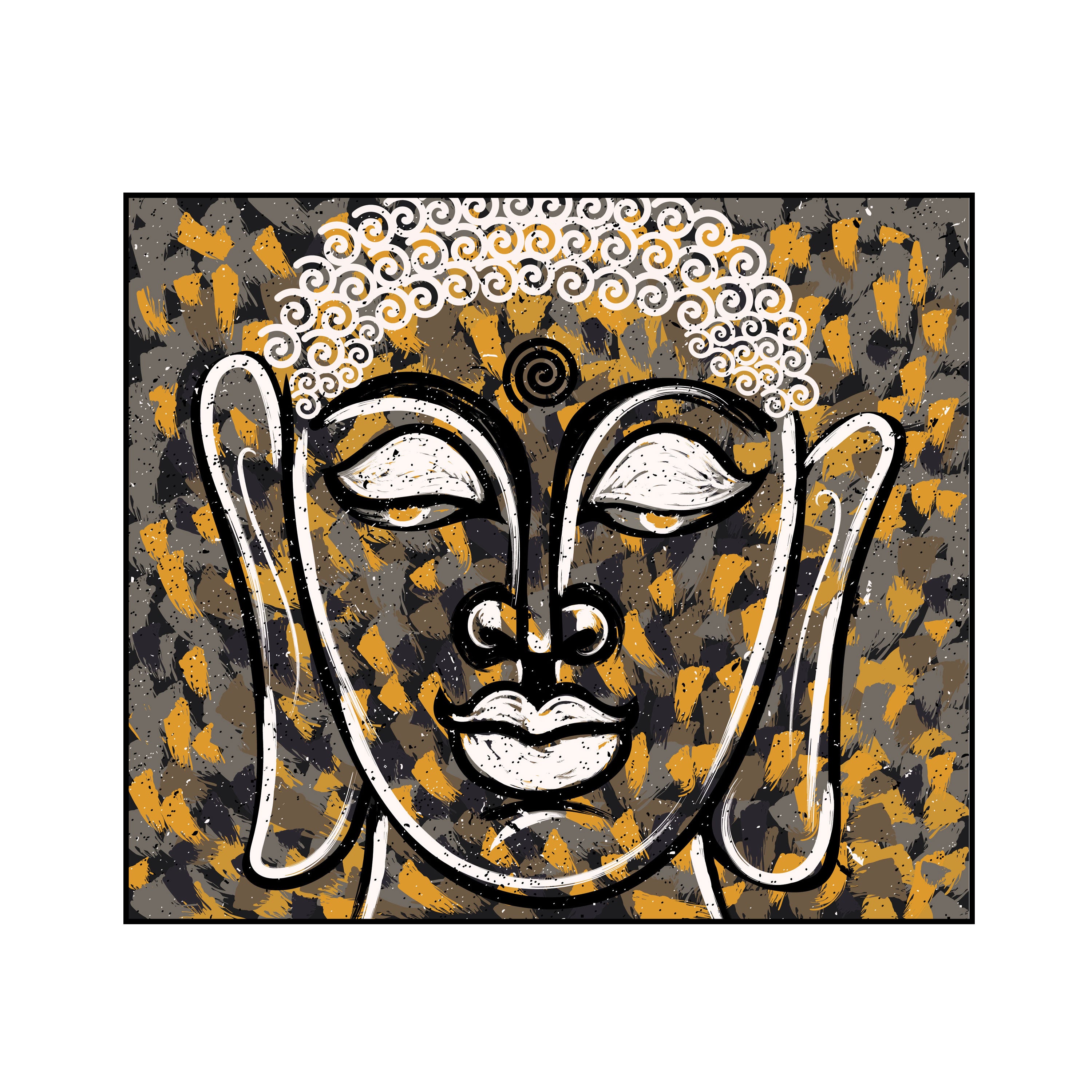 Serene Buddha Watercolor Painting – Radiance by Krutik.