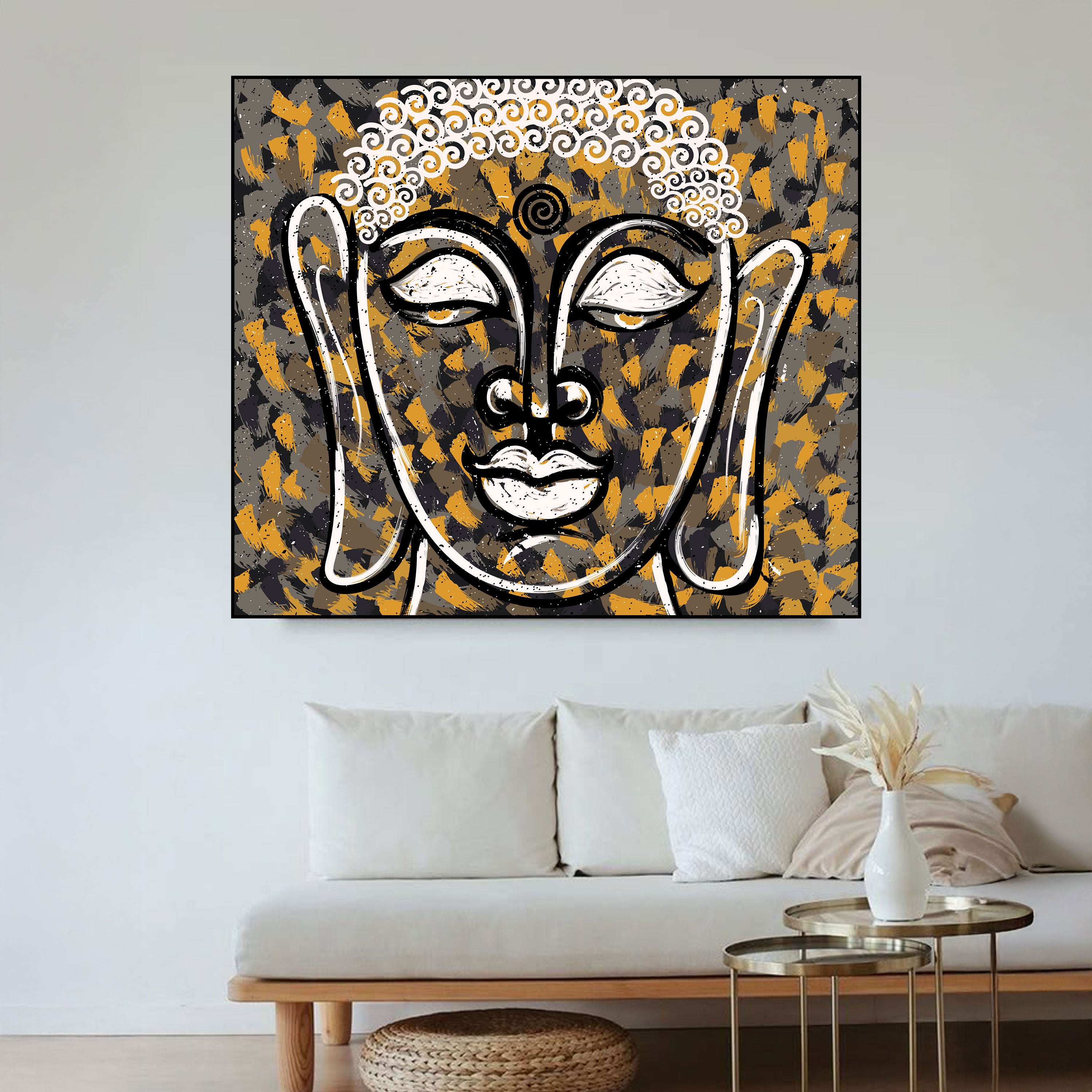 Serene Buddha Watercolor Painting – Radiance by Krutik.