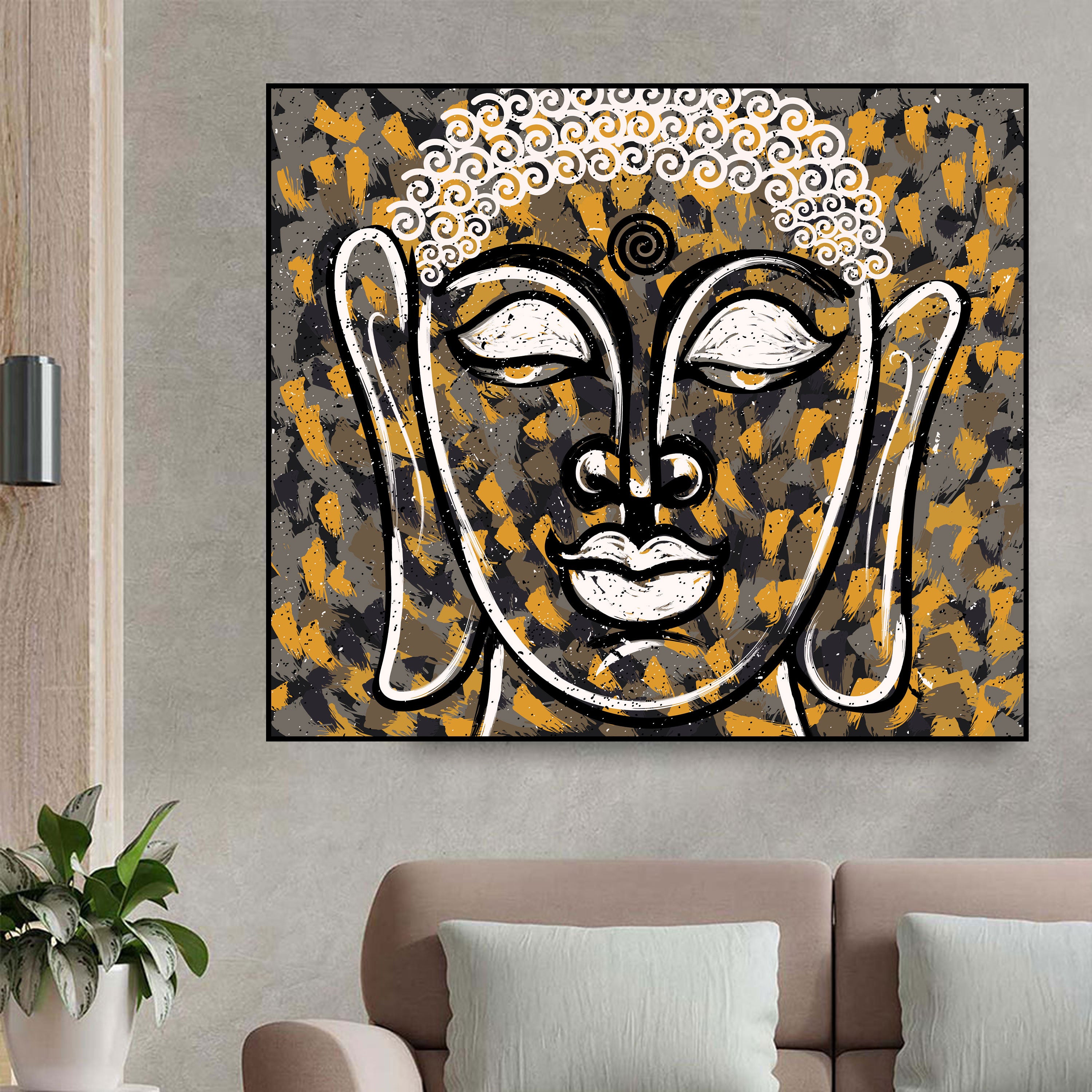 Serene Buddha Watercolor Painting – Radiance by Krutik.