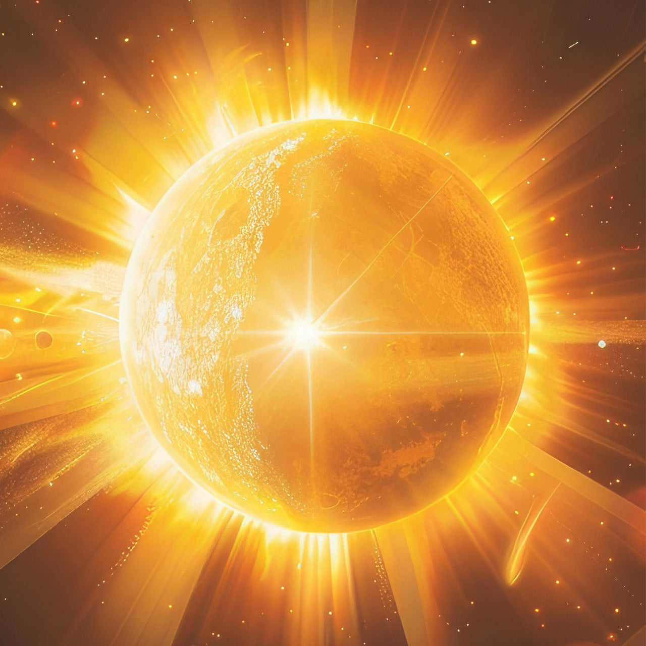 Celestial Symphony – Planetary Alignment & Solar Flare Art by Krutik.