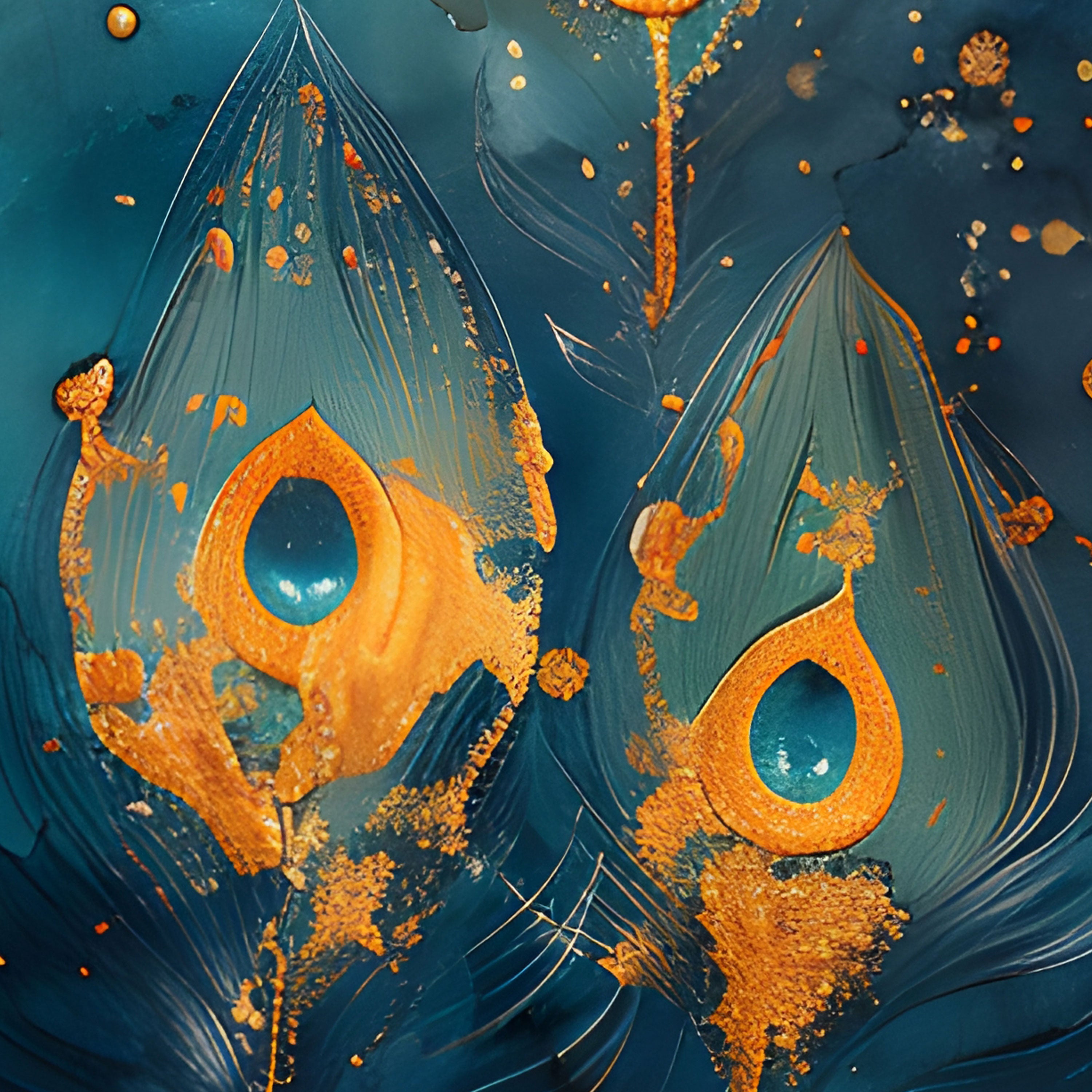 Divine Plumage – Abstract Peacock Feather Art by Krutik.