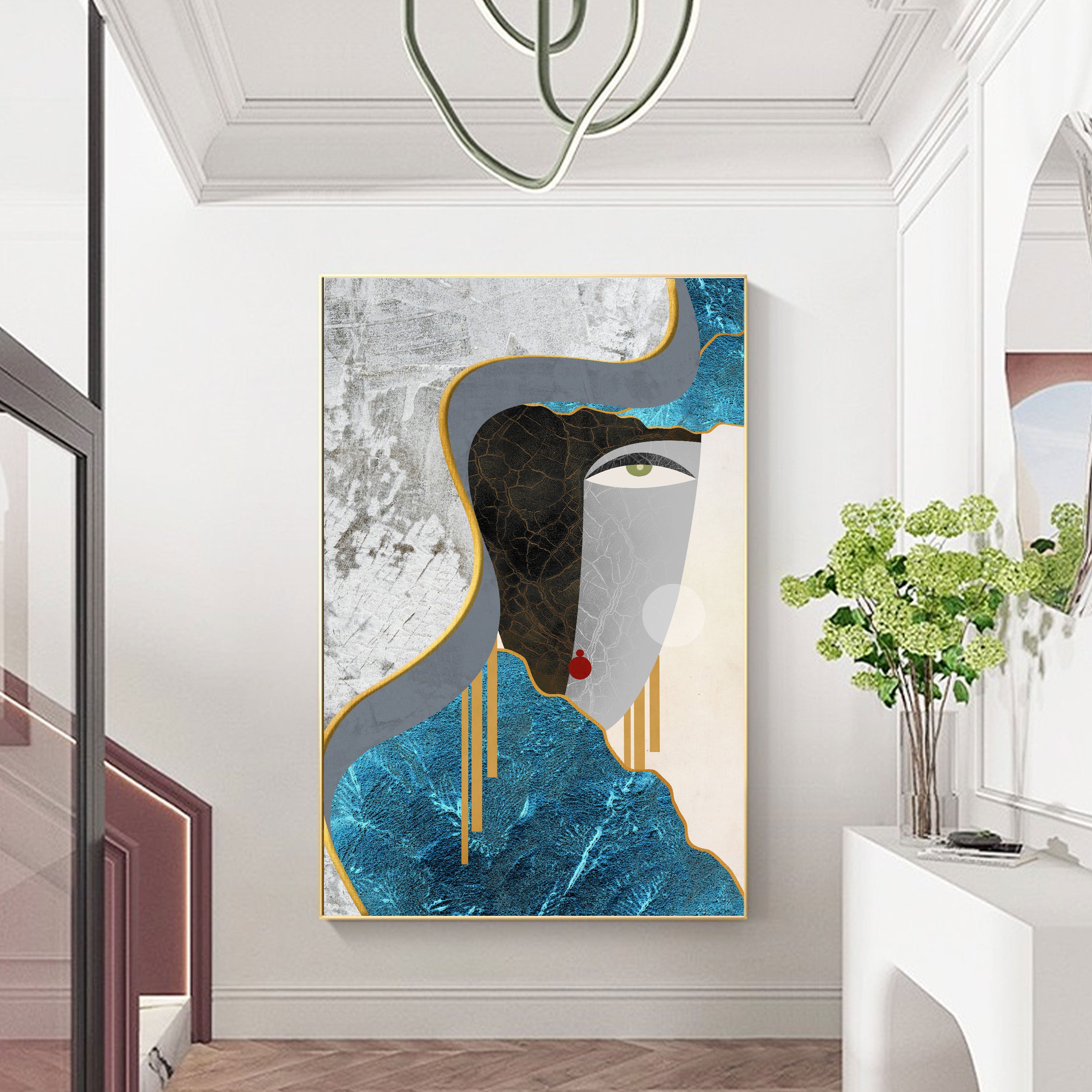 Silent Majesty – Textured Abstract Face Art by Krutik.