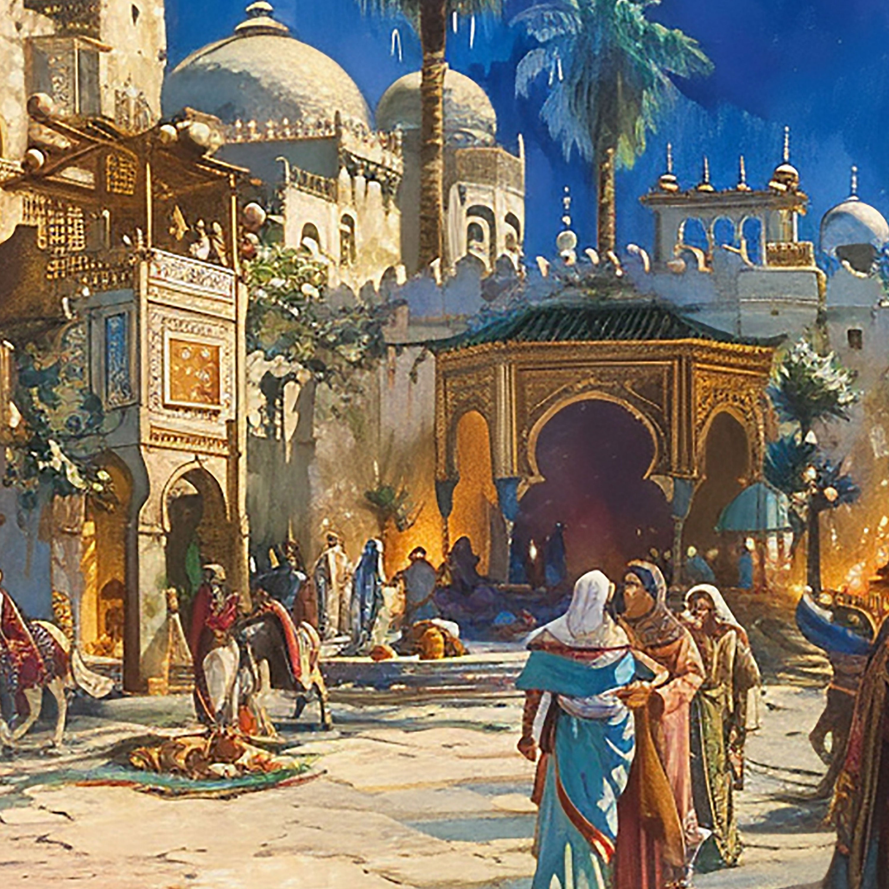 Moonlit Medina – Arabian Nights Inspired Islamic Cityscape.
