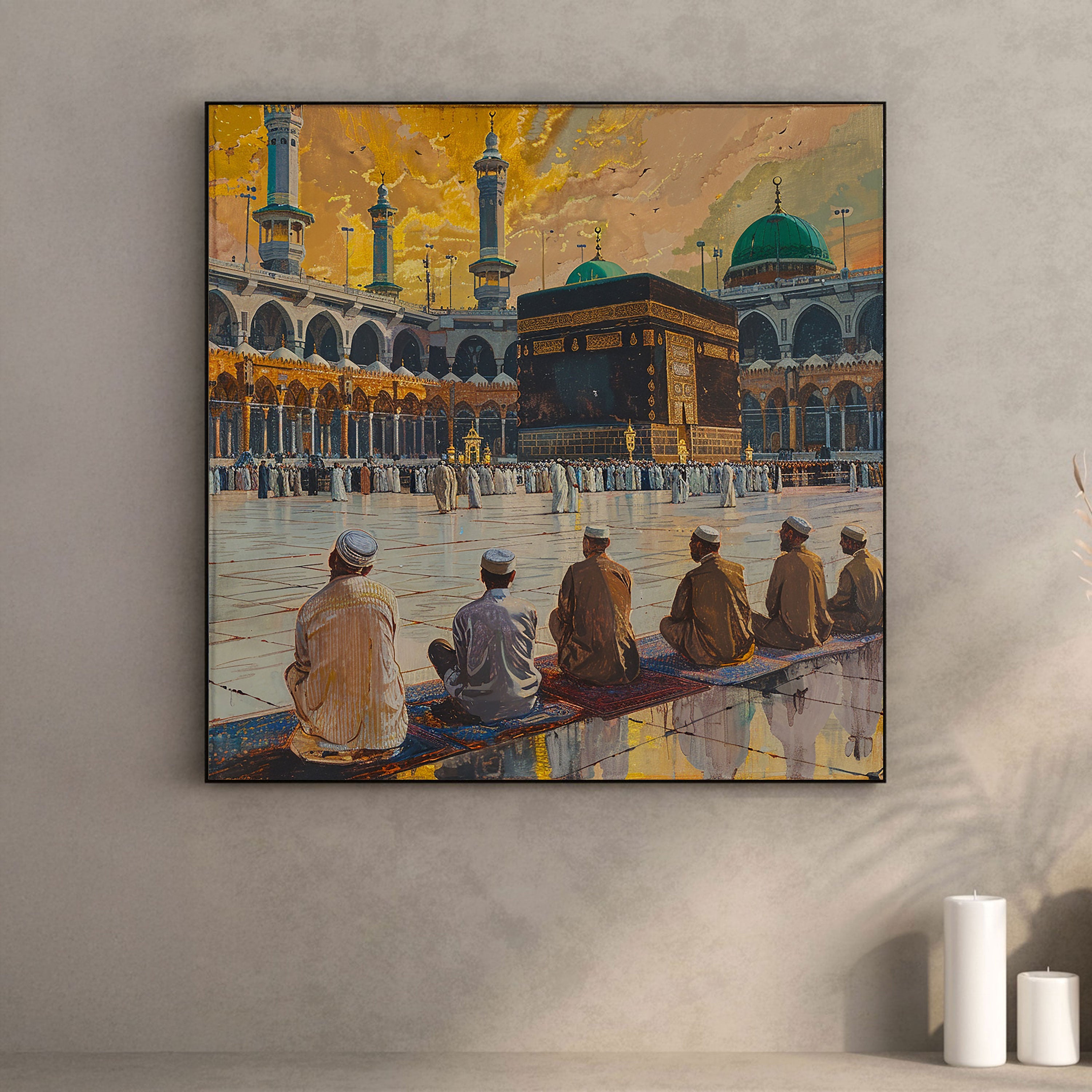 Divine Direction – Kaaba at Dusk Spiritual Wall Art.