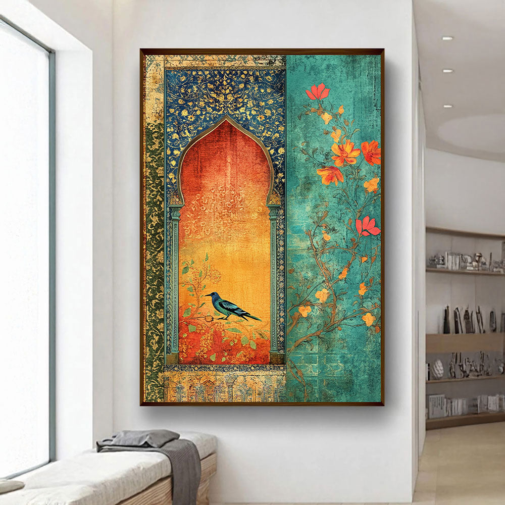 Whispers Through the Arch – Islamic Miniature-Inspired Wall Art