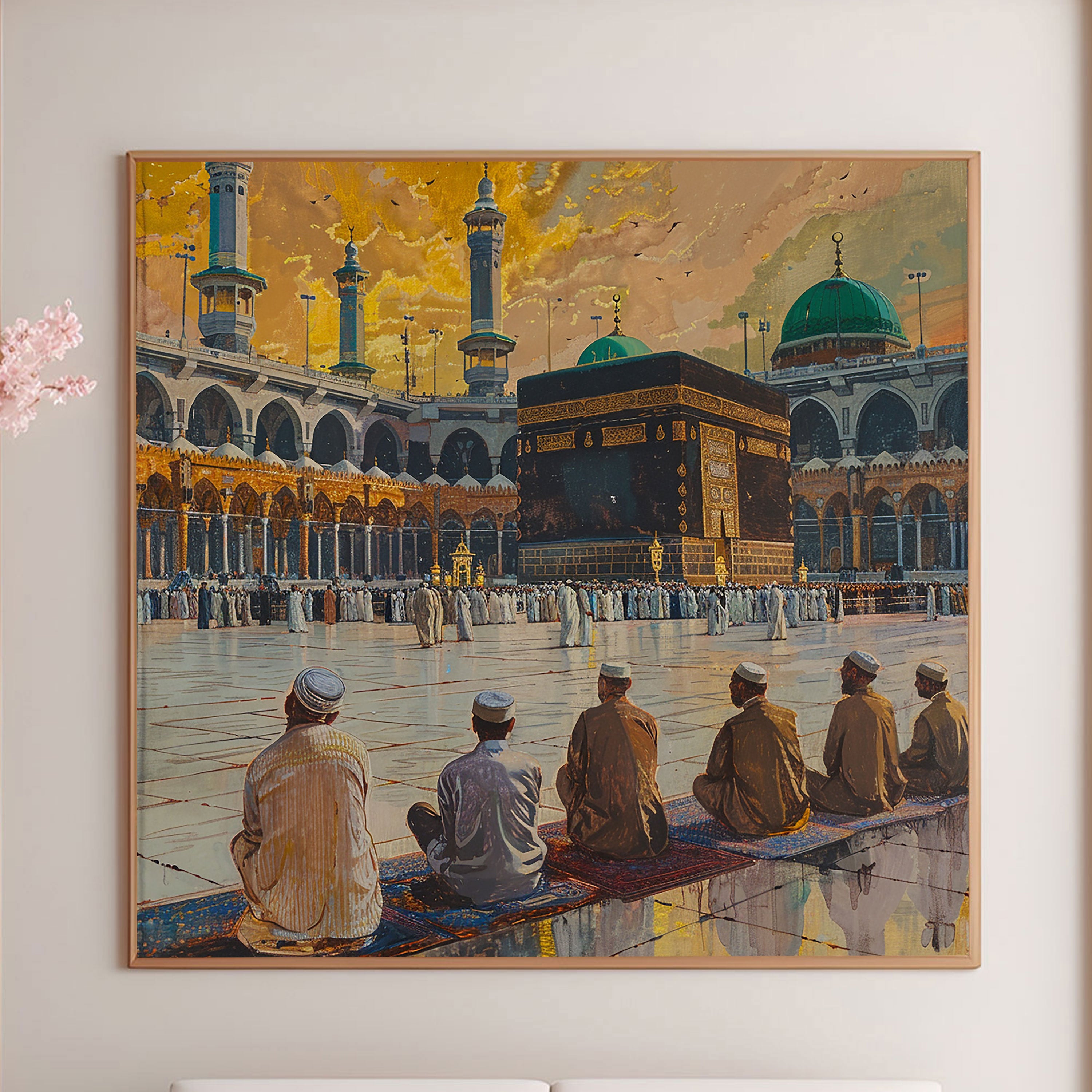 Divine Direction – Kaaba at Dusk Spiritual Wall Art.