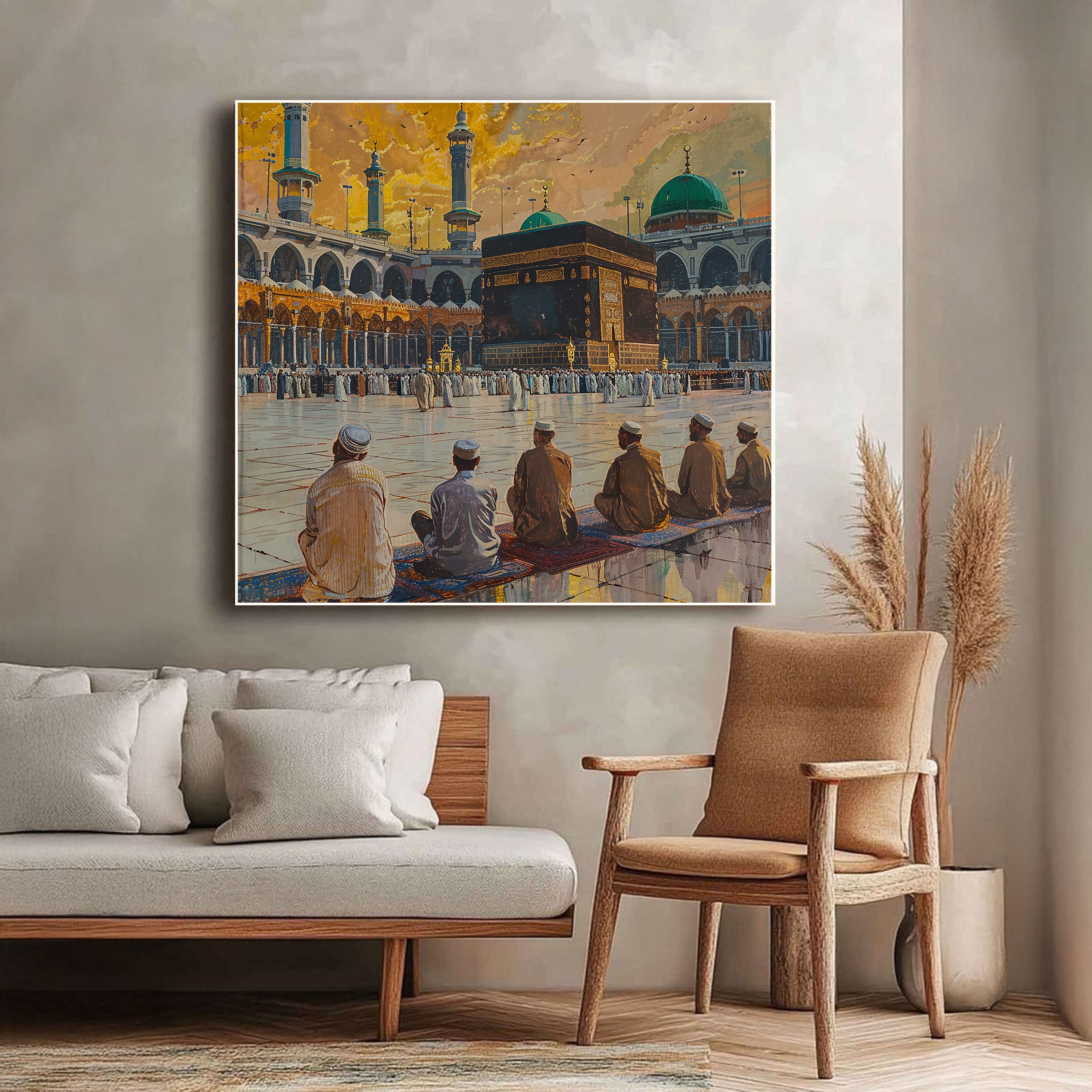 Divine Direction – Kaaba at Dusk Spiritual Wall Art.