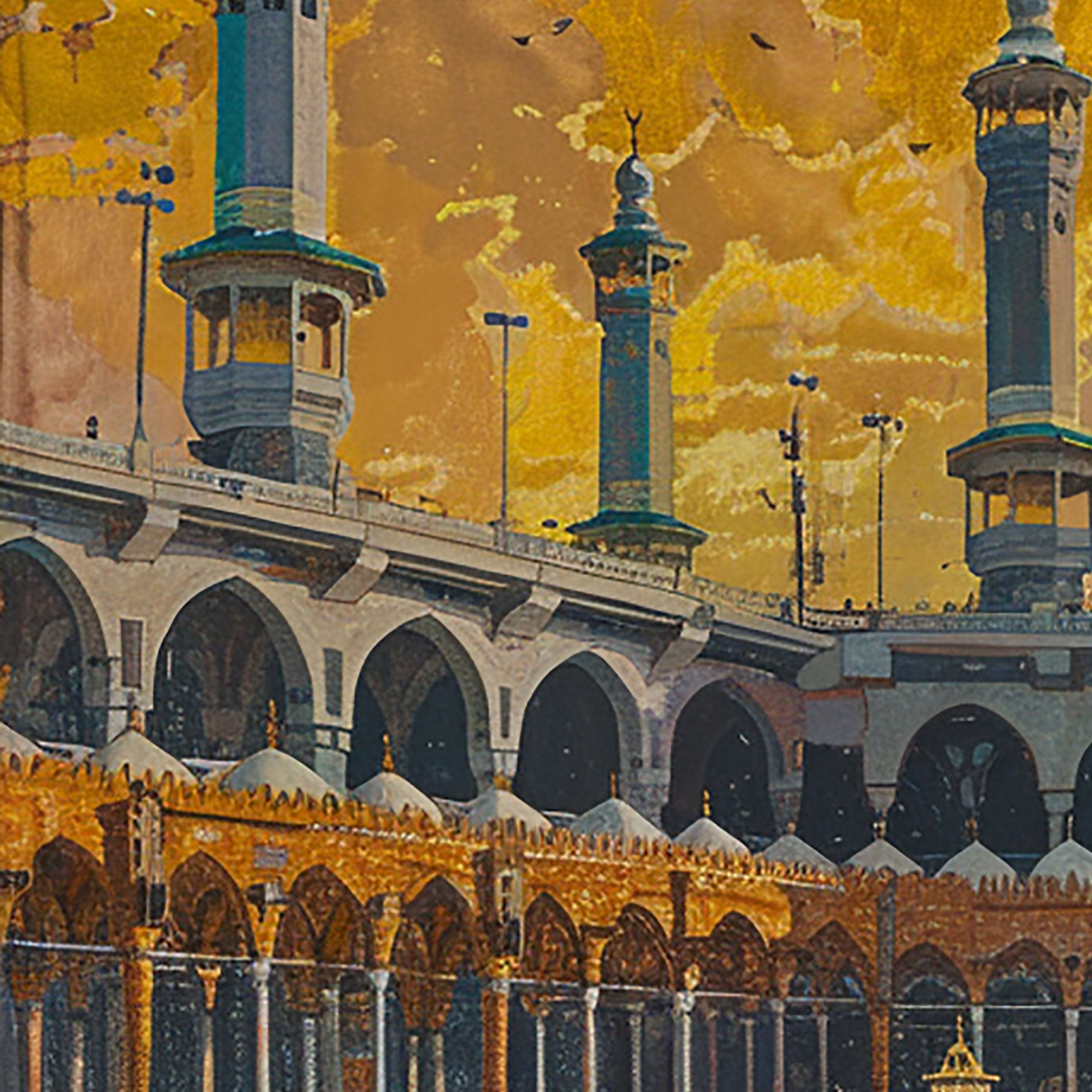 Divine Direction – Kaaba at Dusk Spiritual Wall Art.