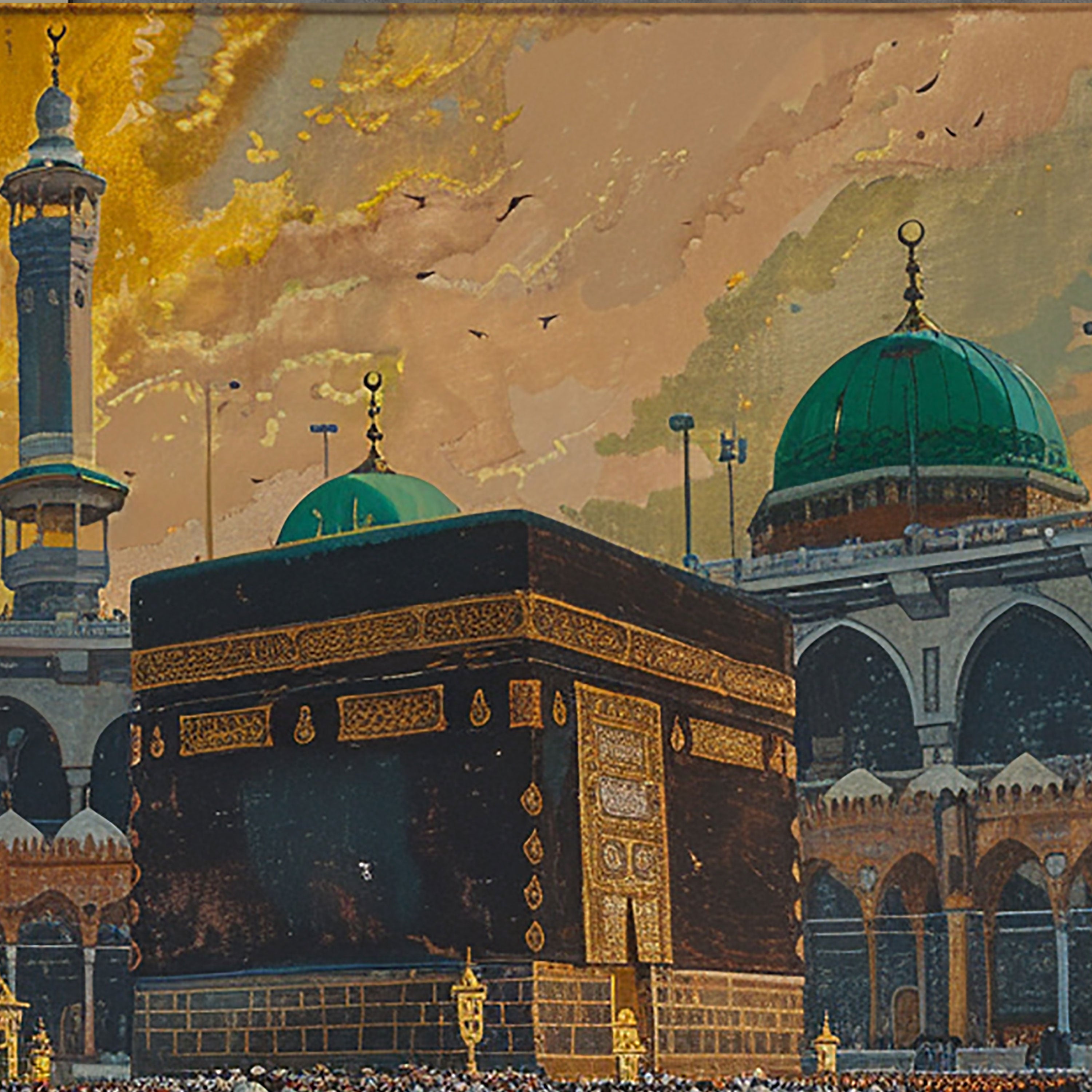 Divine Direction – Kaaba at Dusk Spiritual Wall Art.