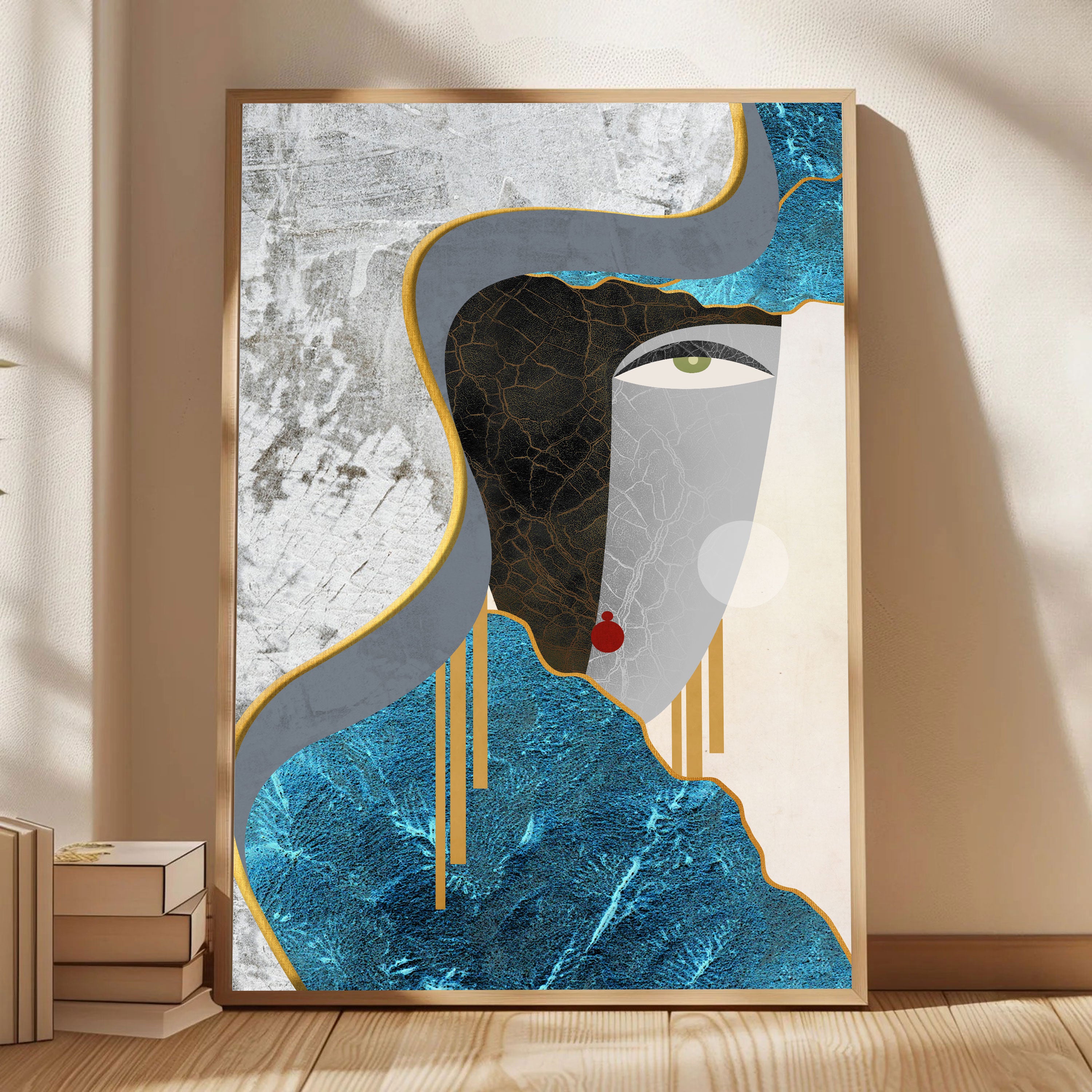 Silent Majesty – Textured Abstract Face Art by Krutik.