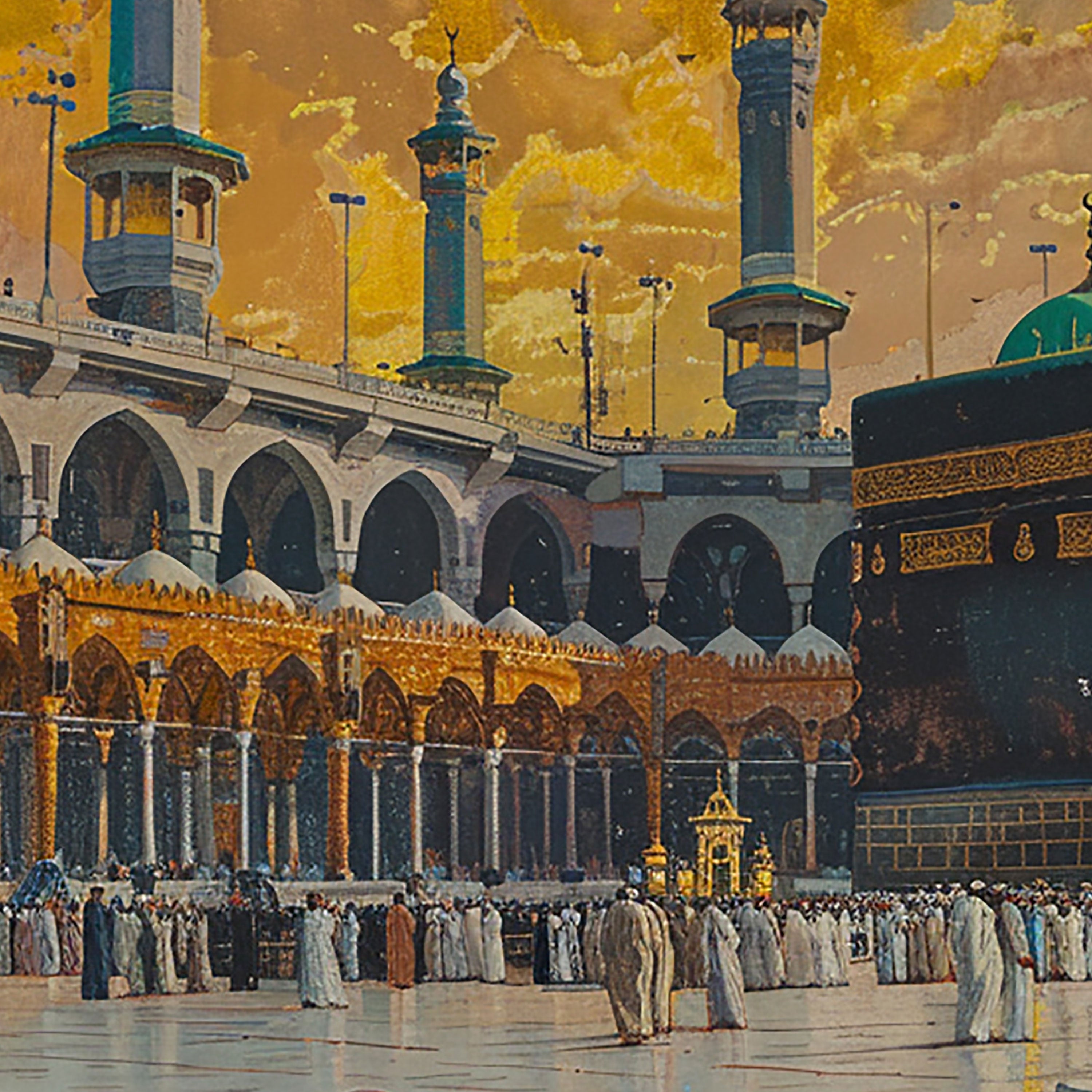 Divine Direction – Kaaba at Dusk Spiritual Wall Art.