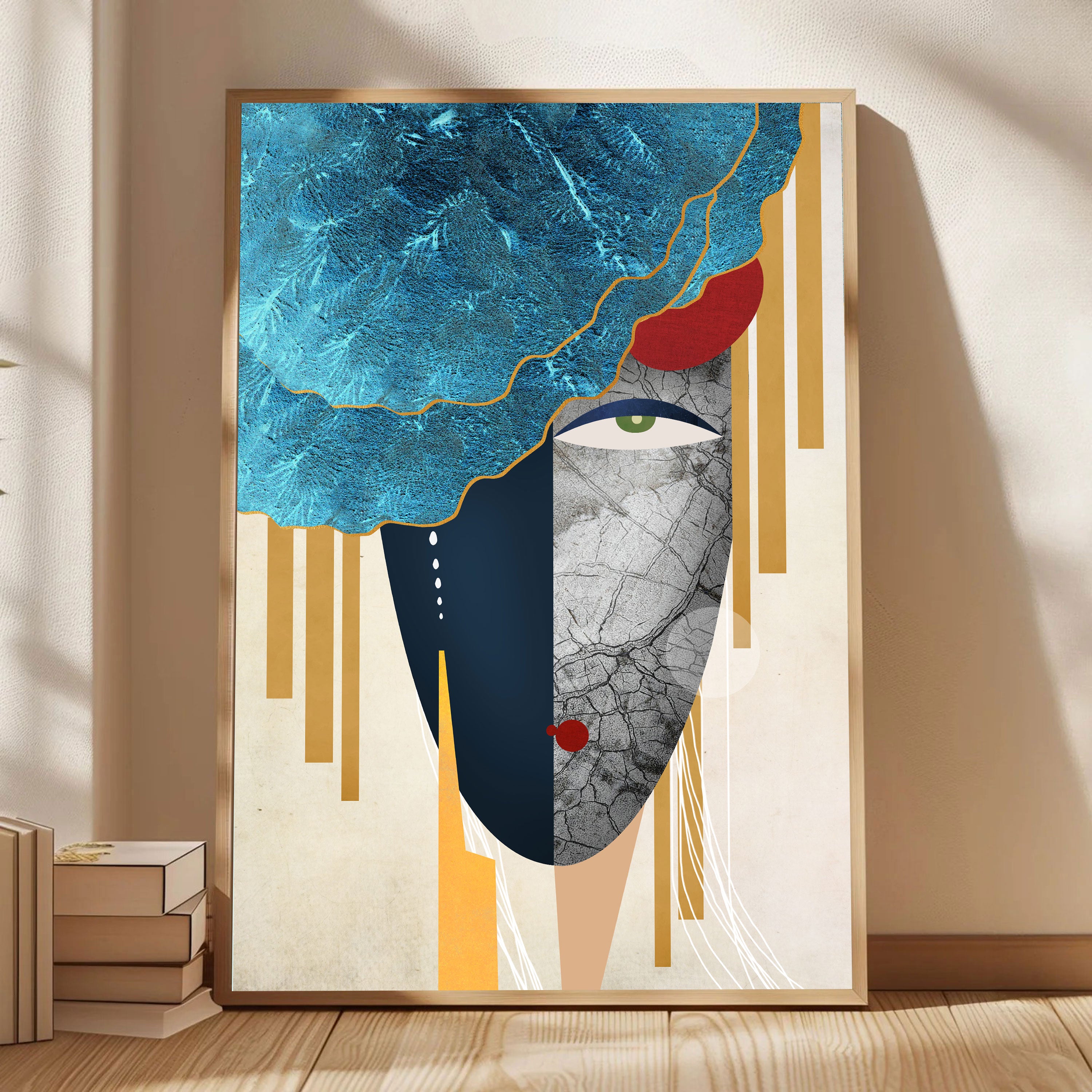 Divine Duality – Modern Abstract Female Portrait by Krutik.