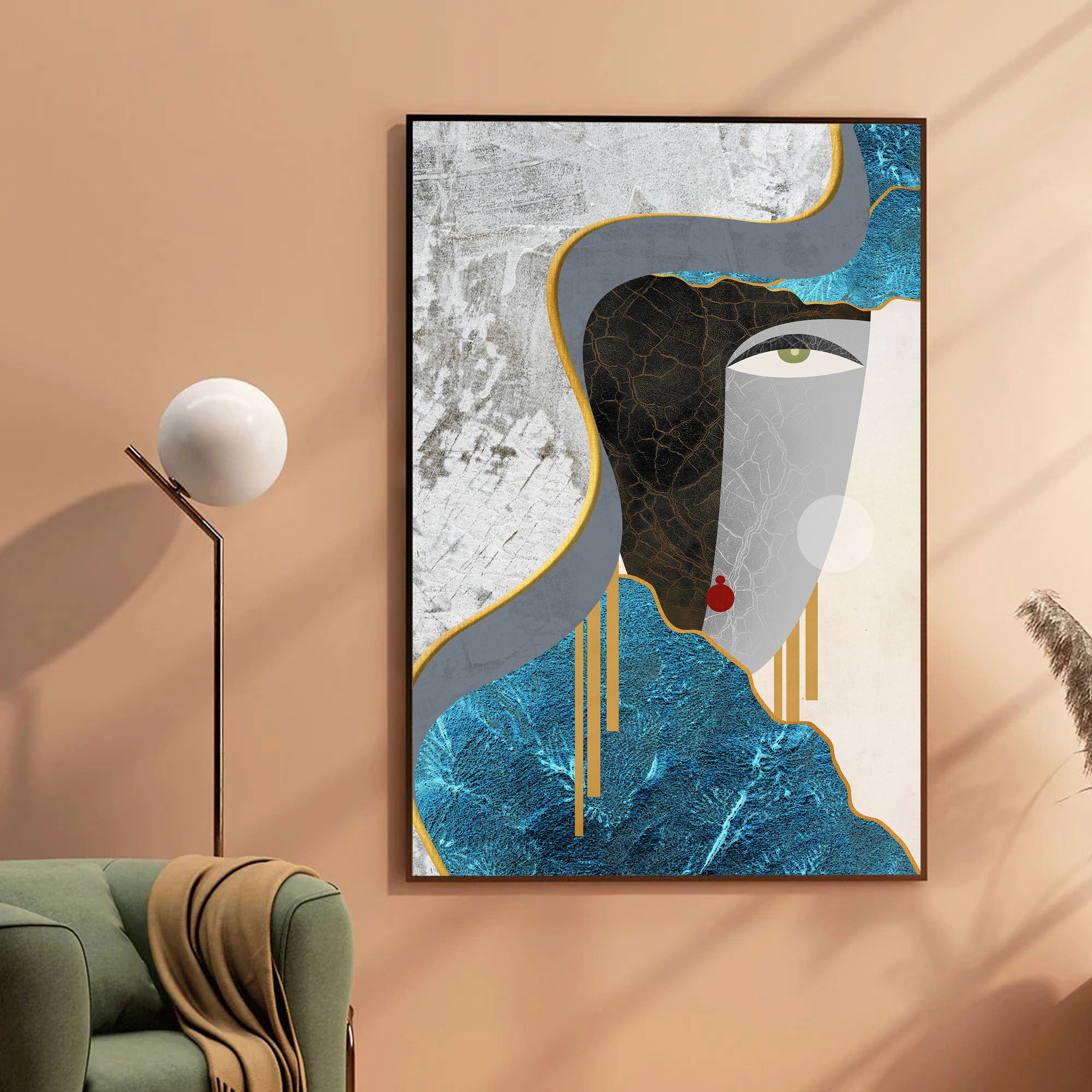 Silent Majesty – Textured Abstract Face Art by Krutik.
