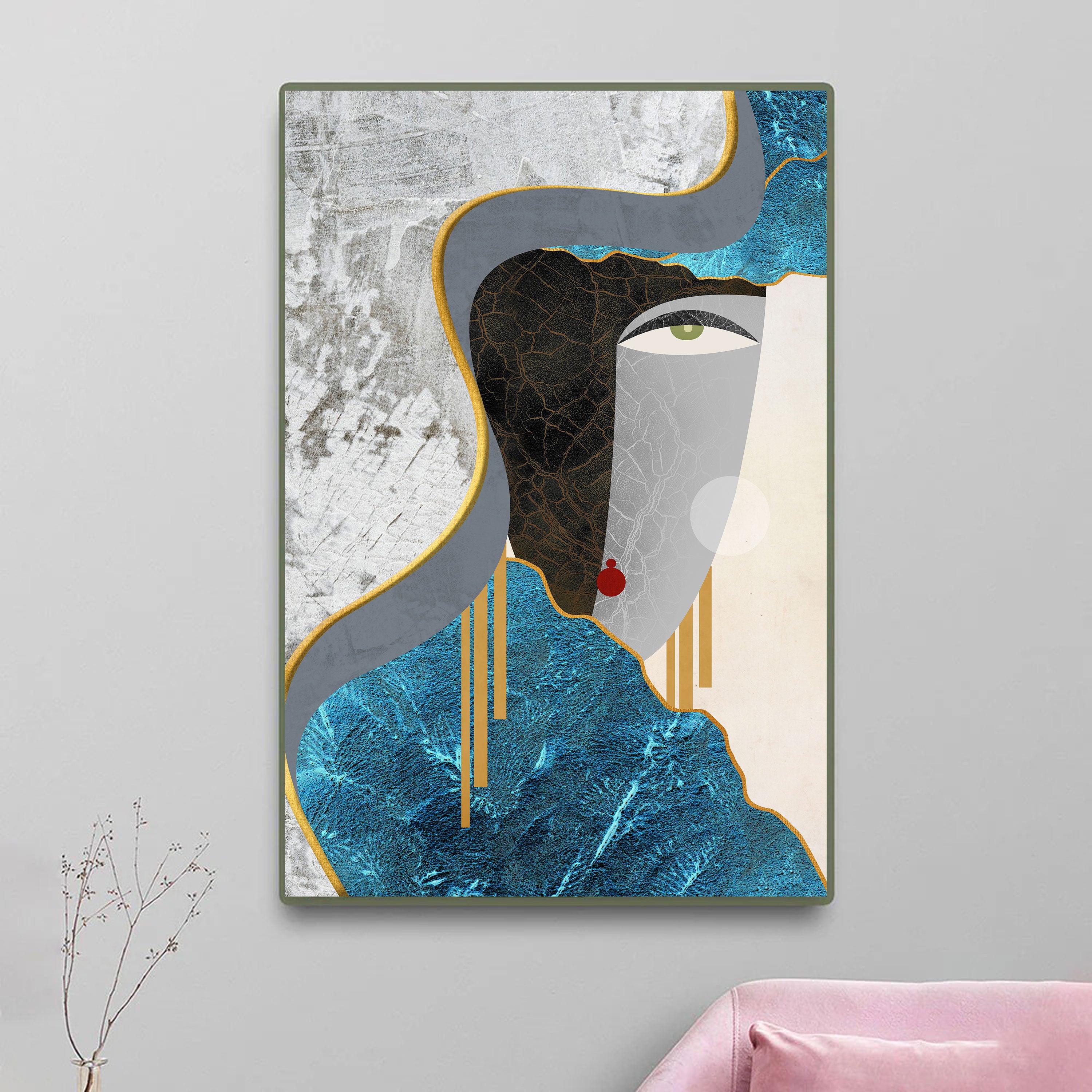 Silent Majesty – Textured Abstract Face Art by Krutik.