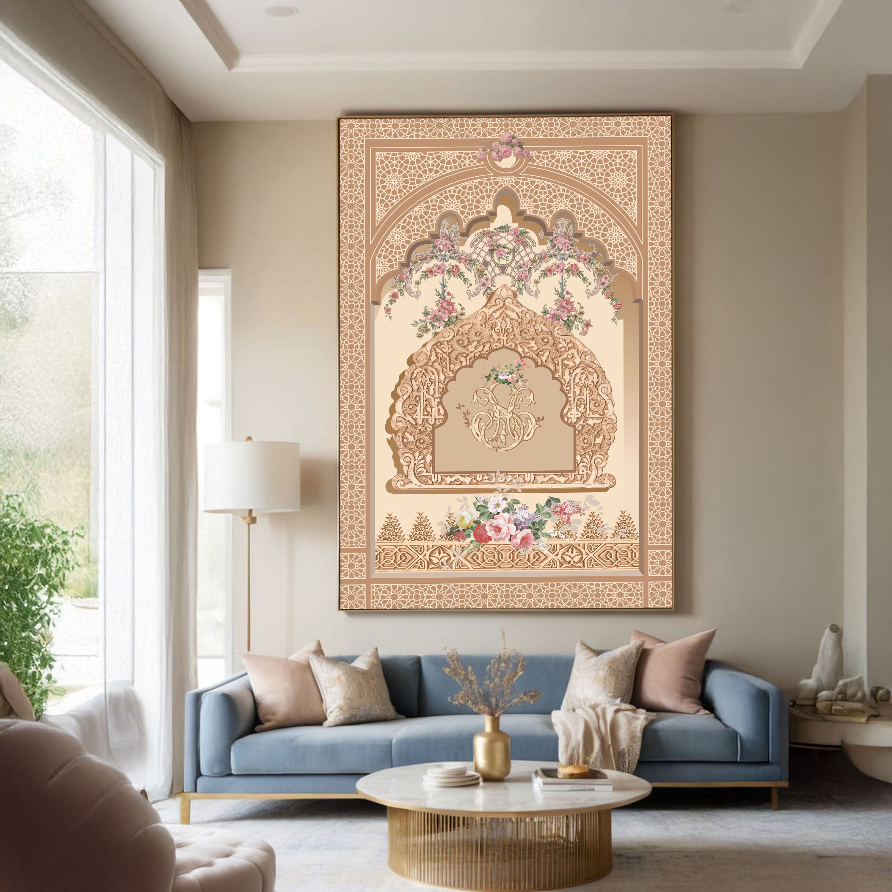 Andalusian Harmony – Arabesque Monogram Wall Art.
