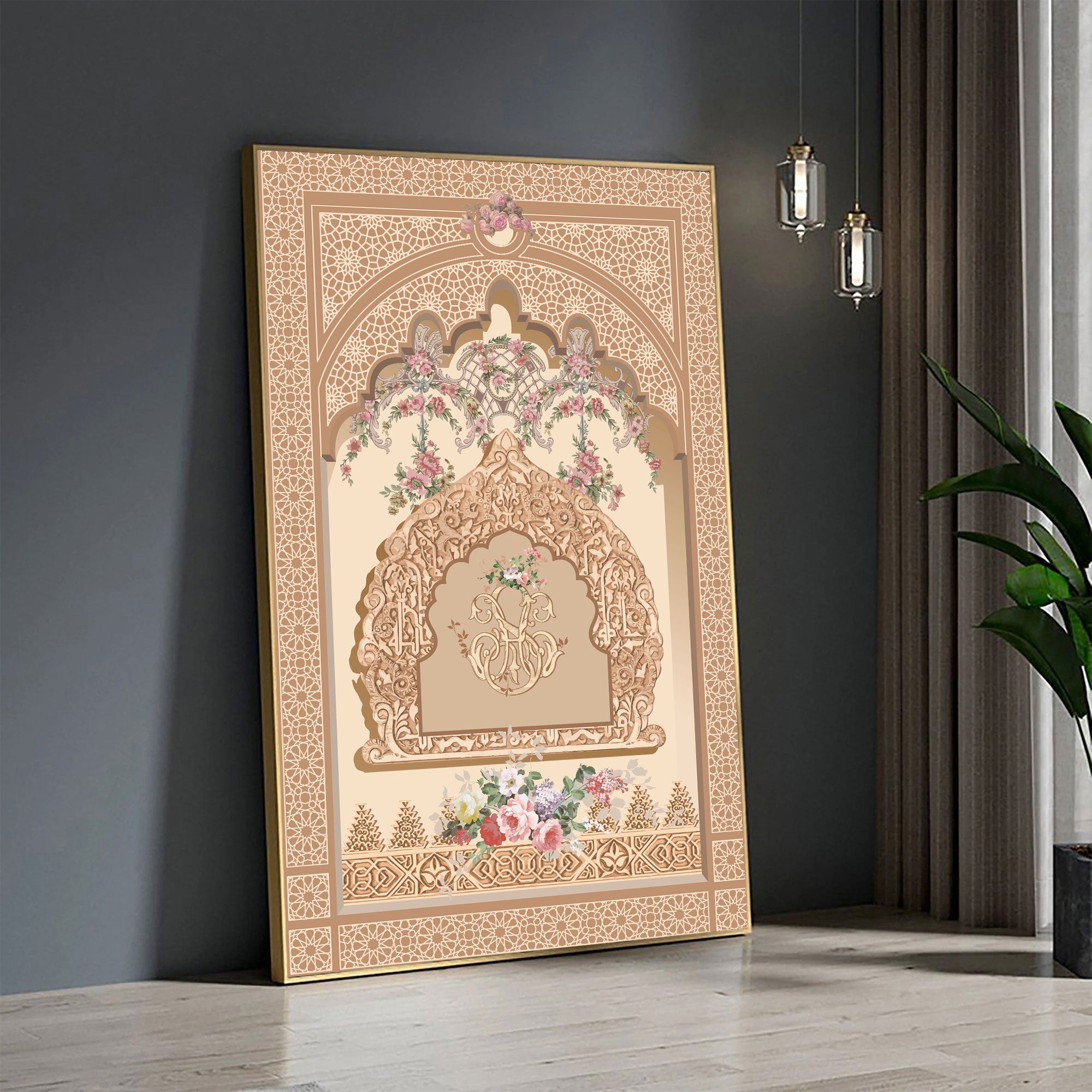 Andalusian Harmony – Arabesque Monogram Wall Art.