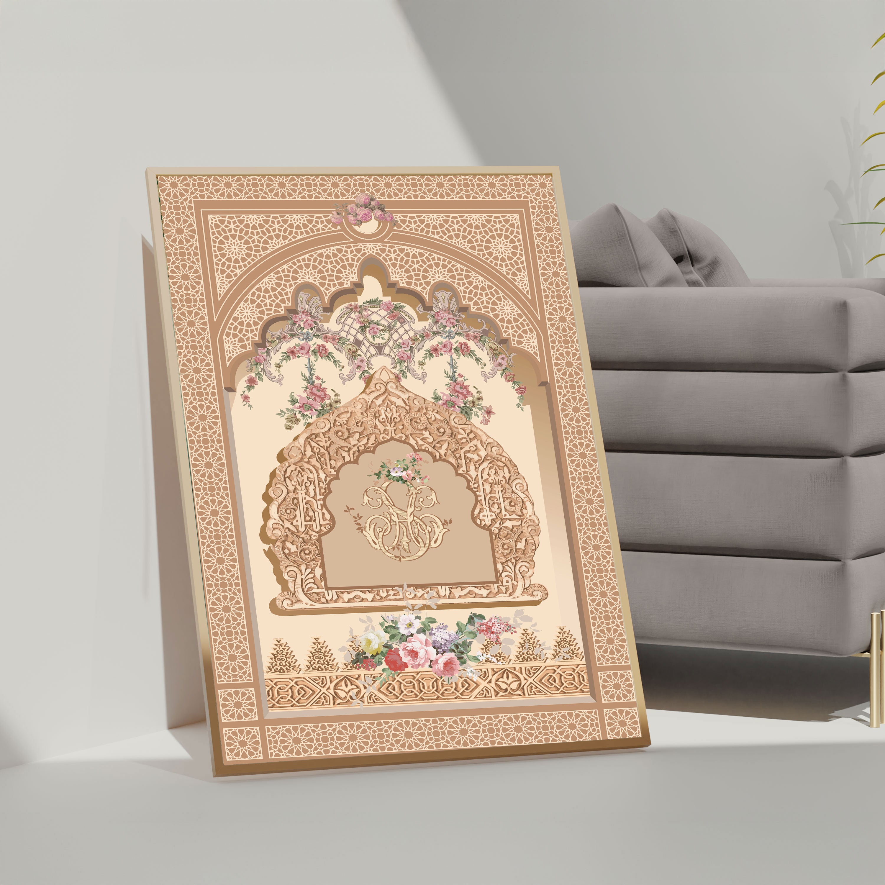 Andalusian Harmony – Arabesque Monogram Wall Art.