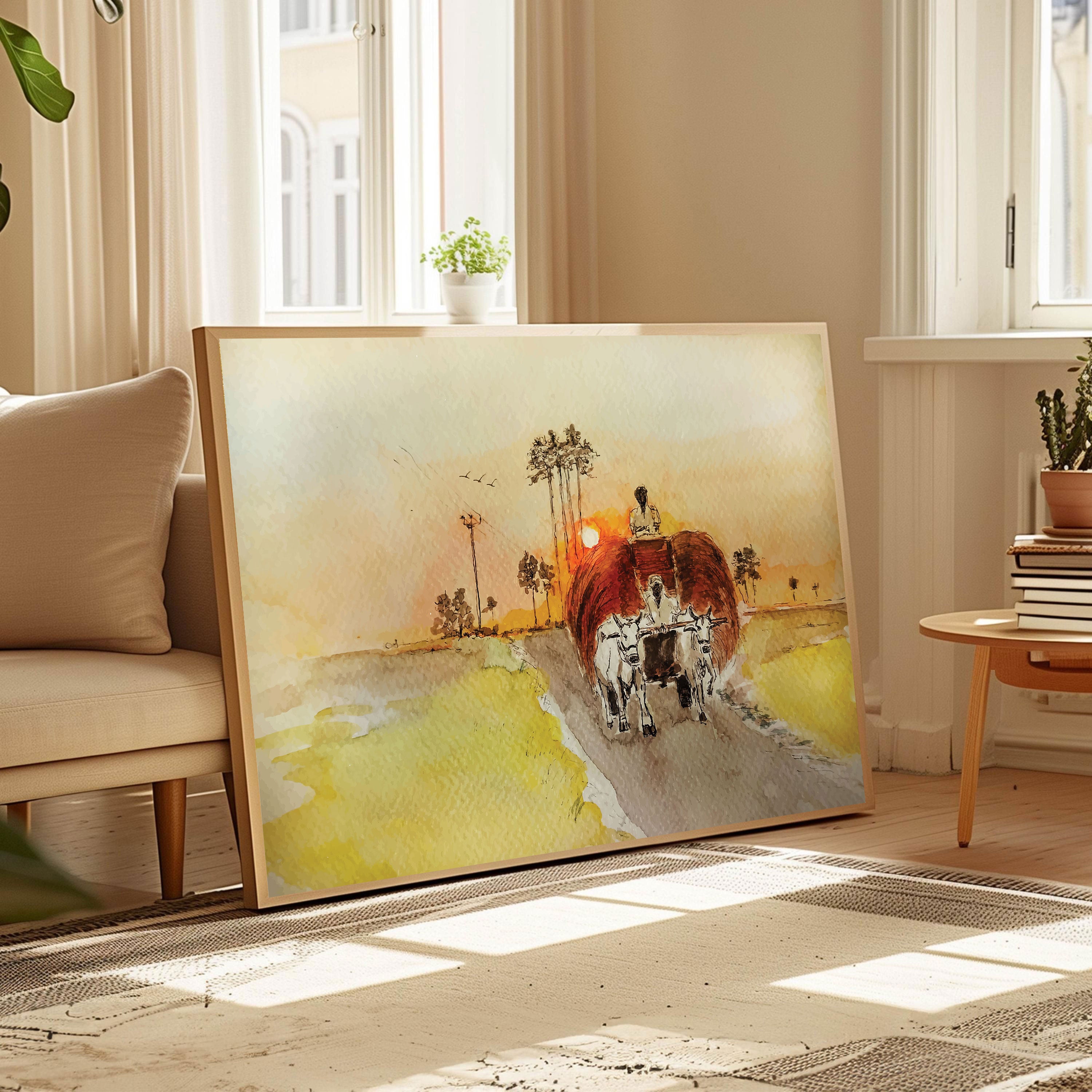 Golden Journey: Abstract Spiritual Art by Krutik.