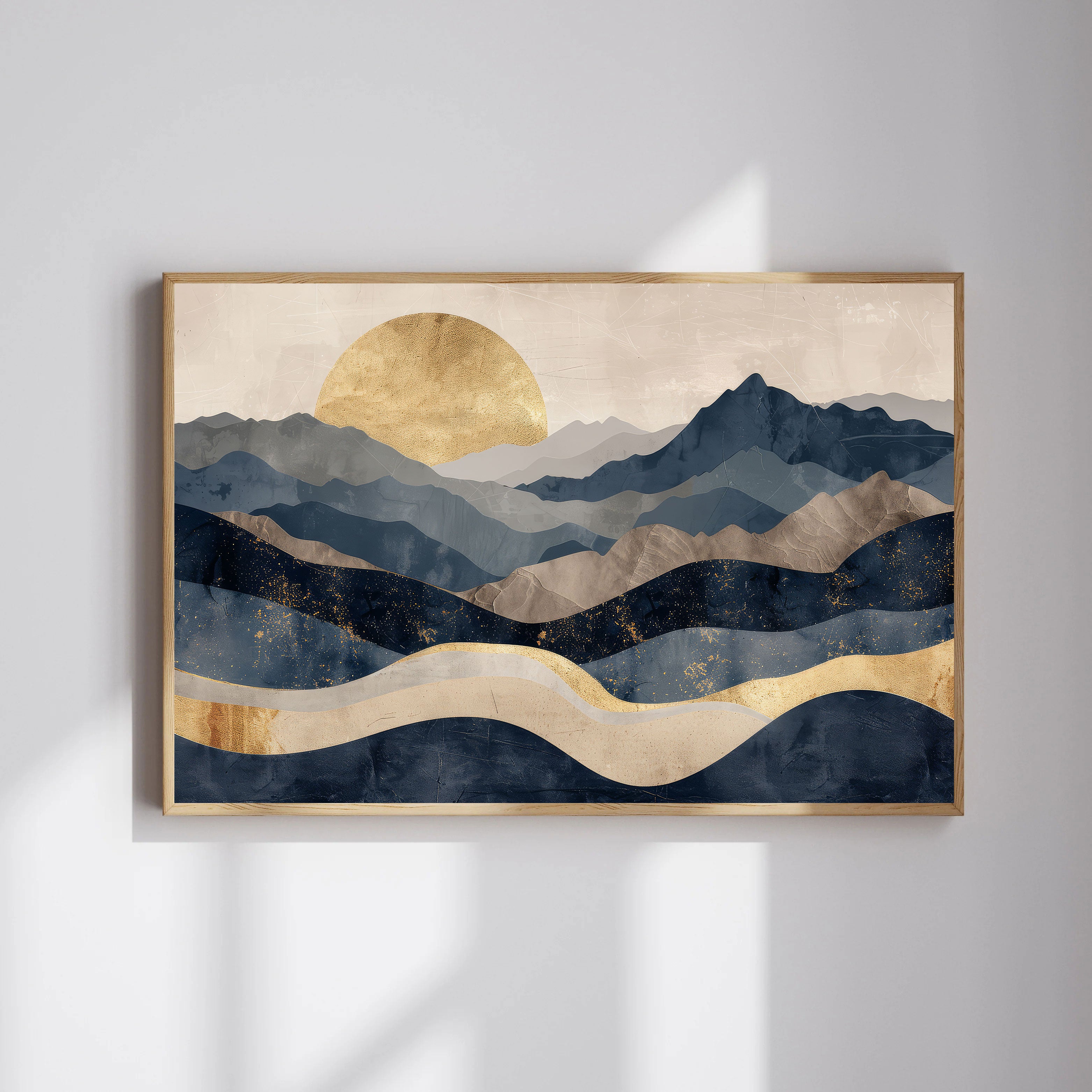 Golden Horizon: Abstract Landscape Art by Krutik.