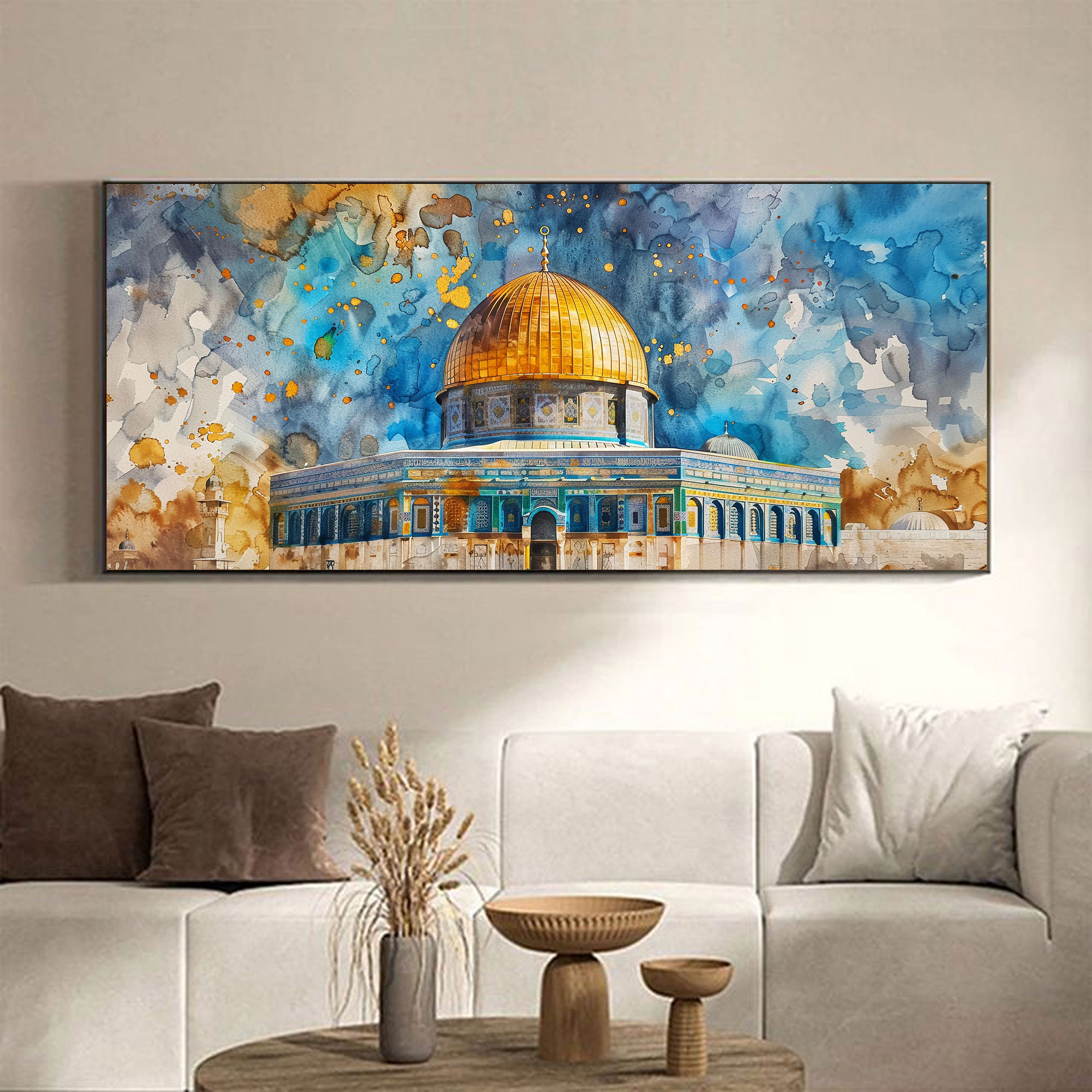 Celestial Dome – Watercolor Art of the Rock of Jerusalem