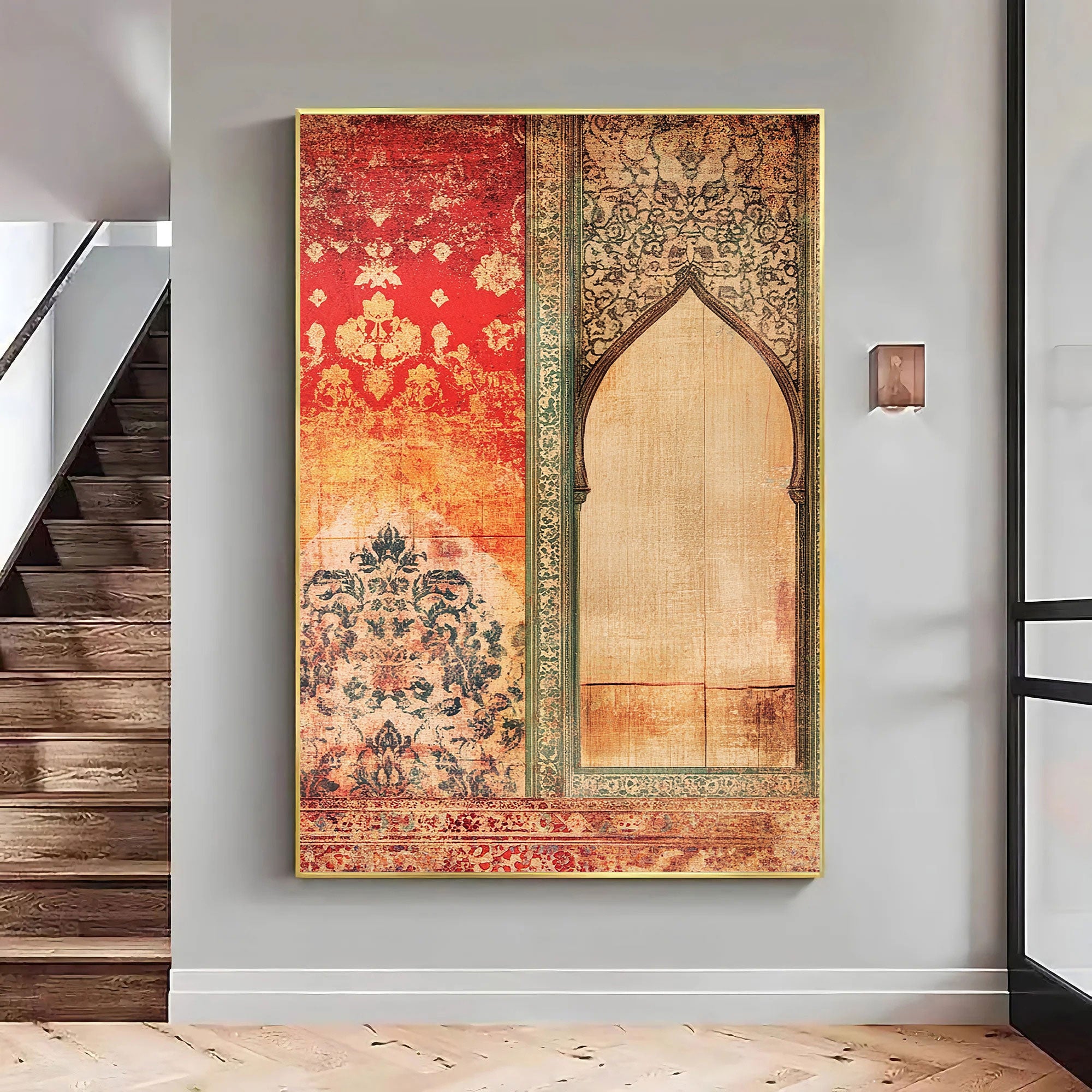 Faded Prayers – Islamic Arch & Tapestry Vintage Wall Art