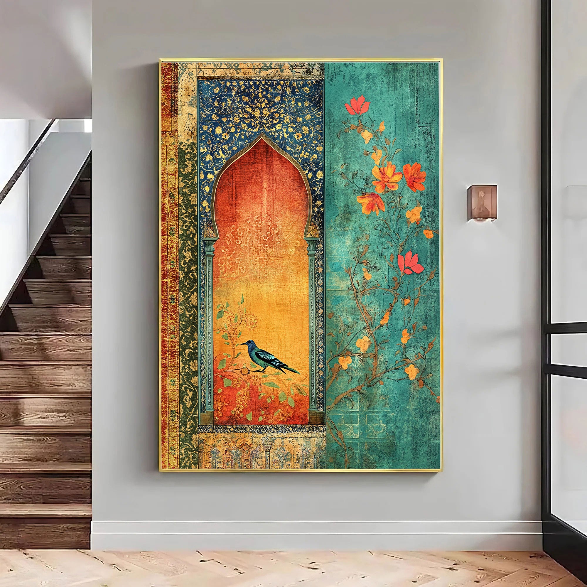 Whispers Through the Arch – Islamic Miniature-Inspired Wall Art