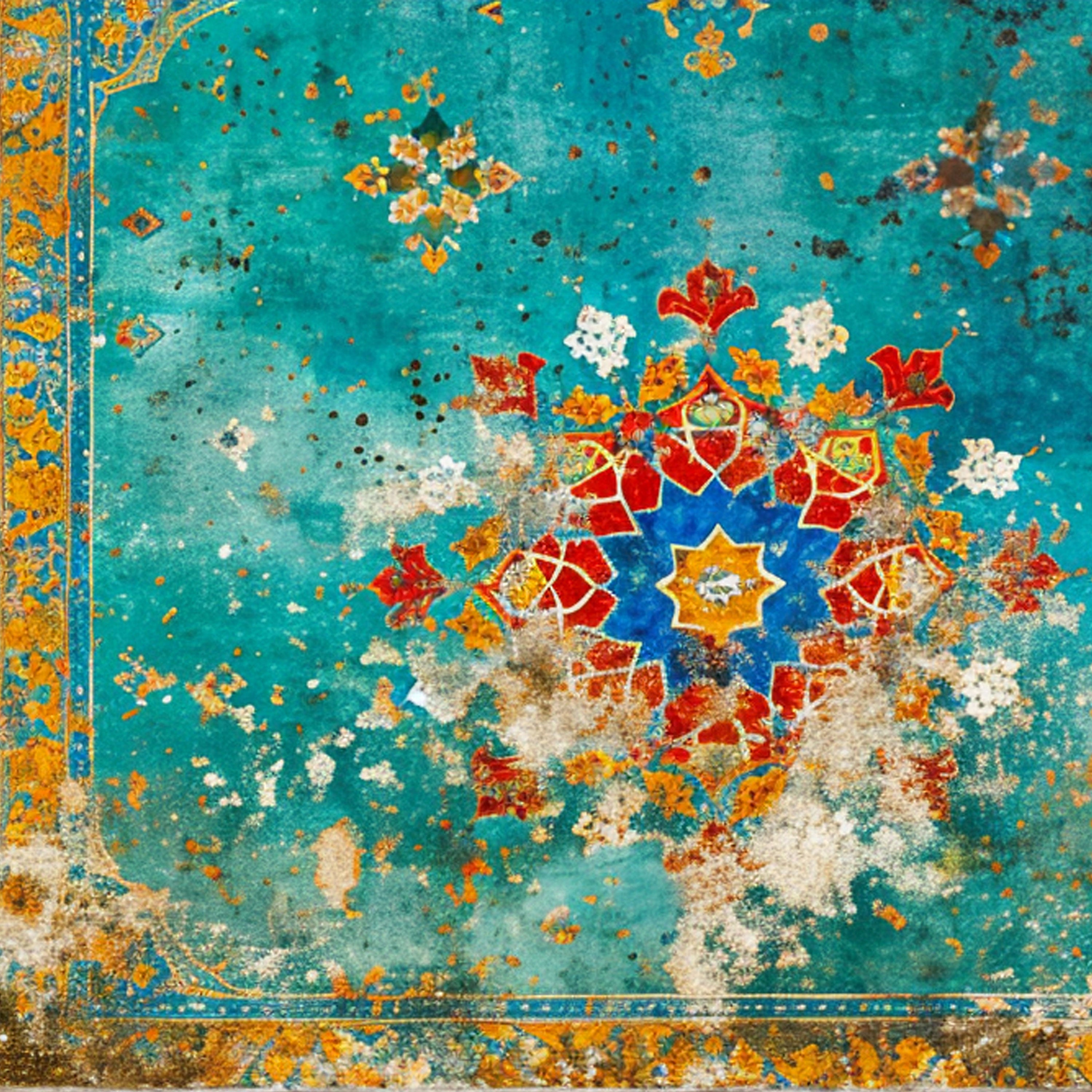 Echoes of the Wudu Wall – Vintage Islamic Door & Mosaic Art