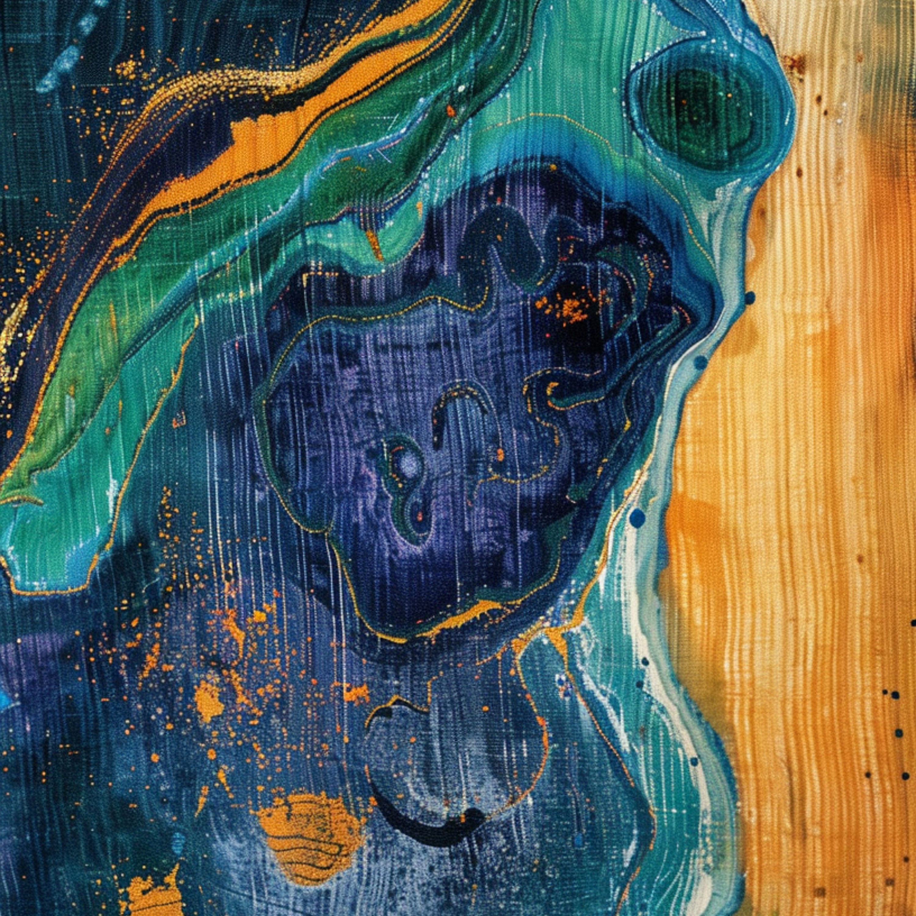 Tides of Thought – Fluid Abstract Expressionist Art by Krutik.