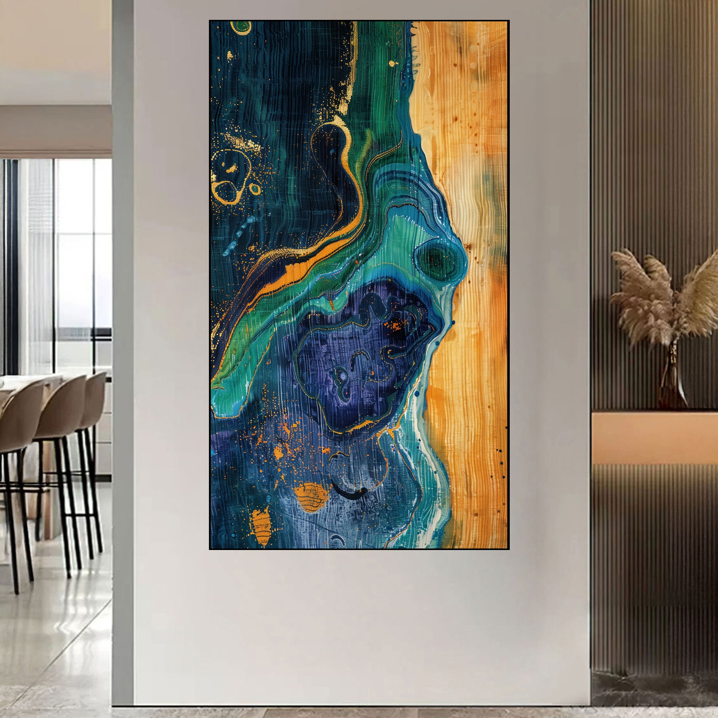 Tides of Thought – Fluid Abstract Expressionist Art by Krutik.