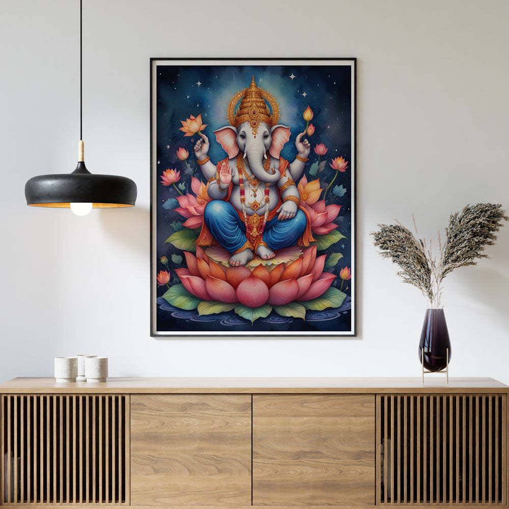 Divine Ganesha on Lotus.